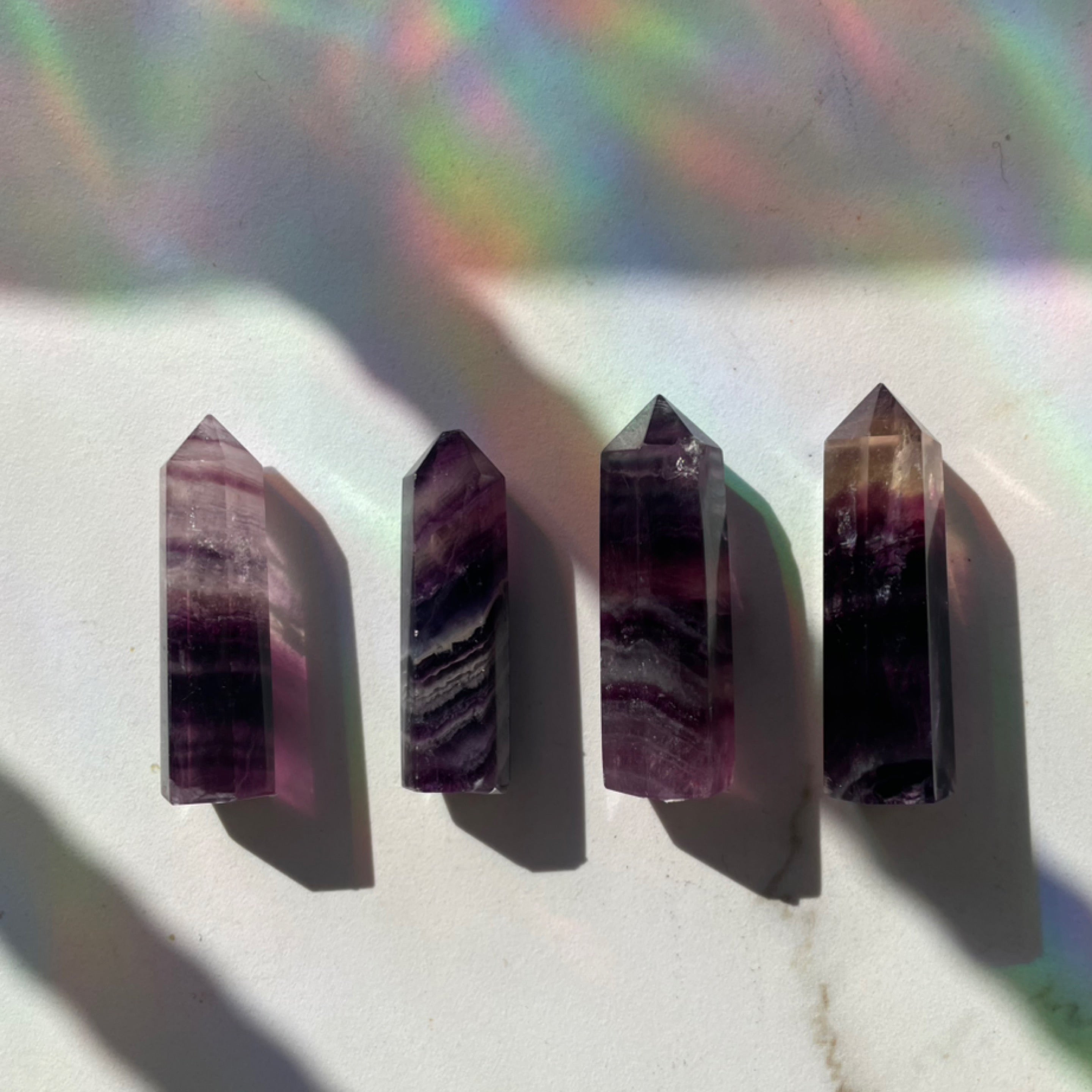 Purple Fluorite Mini Towers