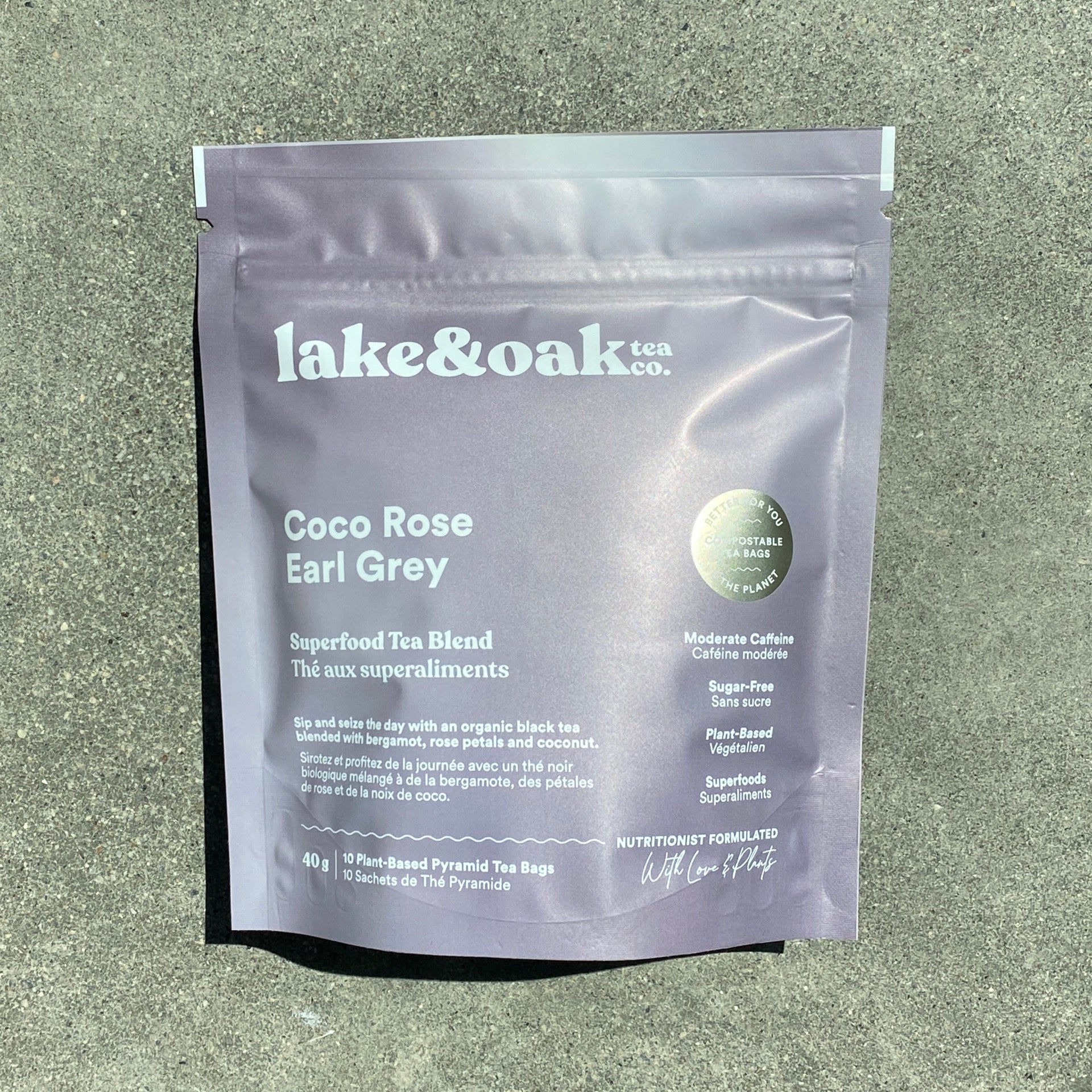Lake & Oak Coco Rose Earl Grey Tea Bags