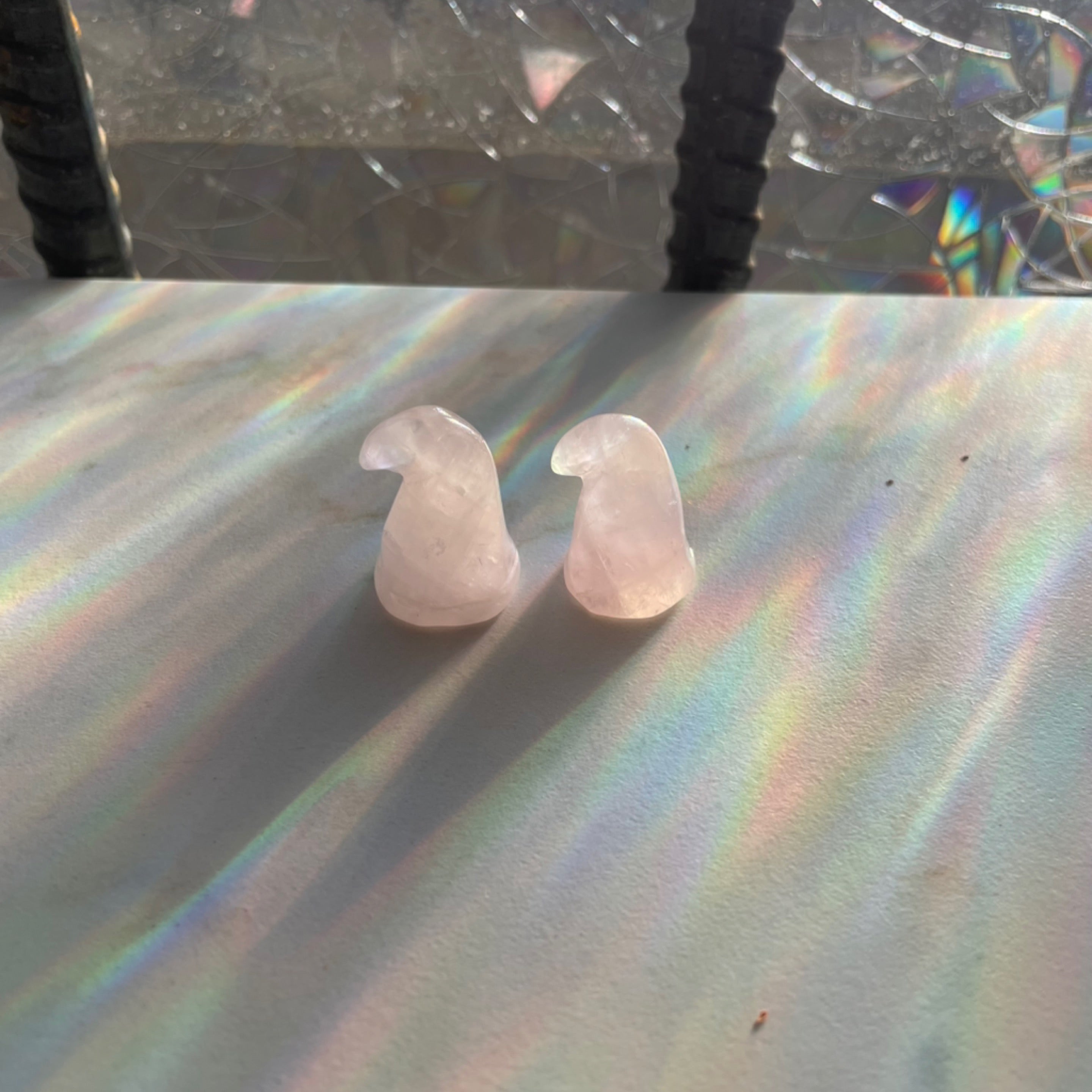 Rose Quartz Mini Witch Hat