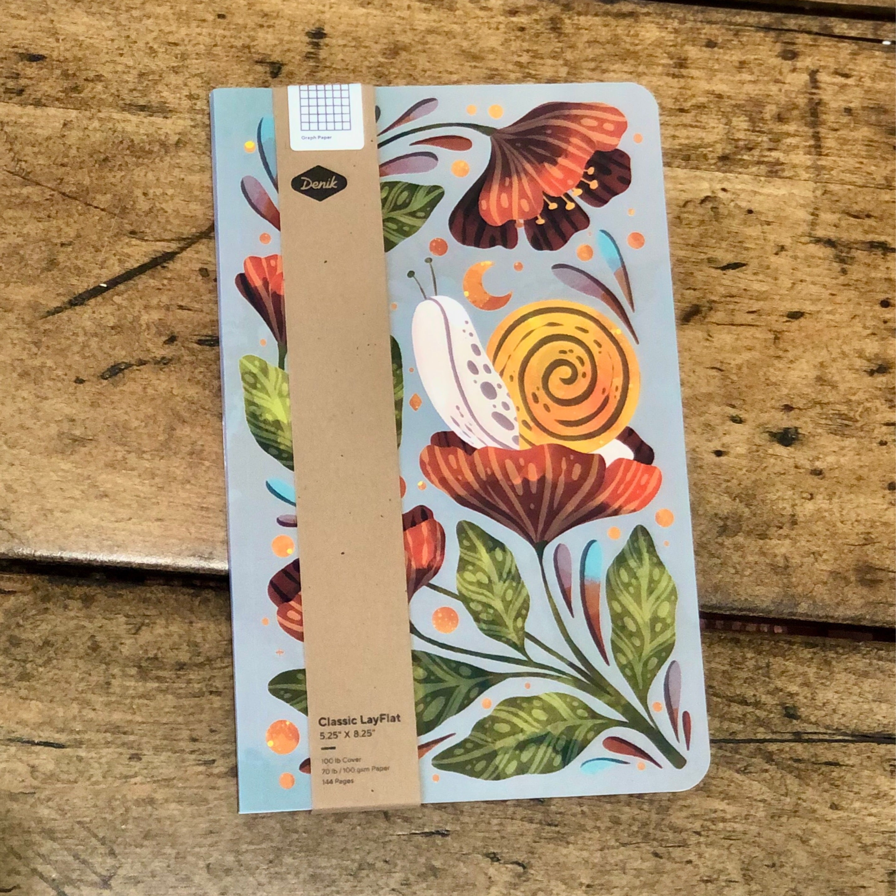 Snail & Floral LayFlat Notebook