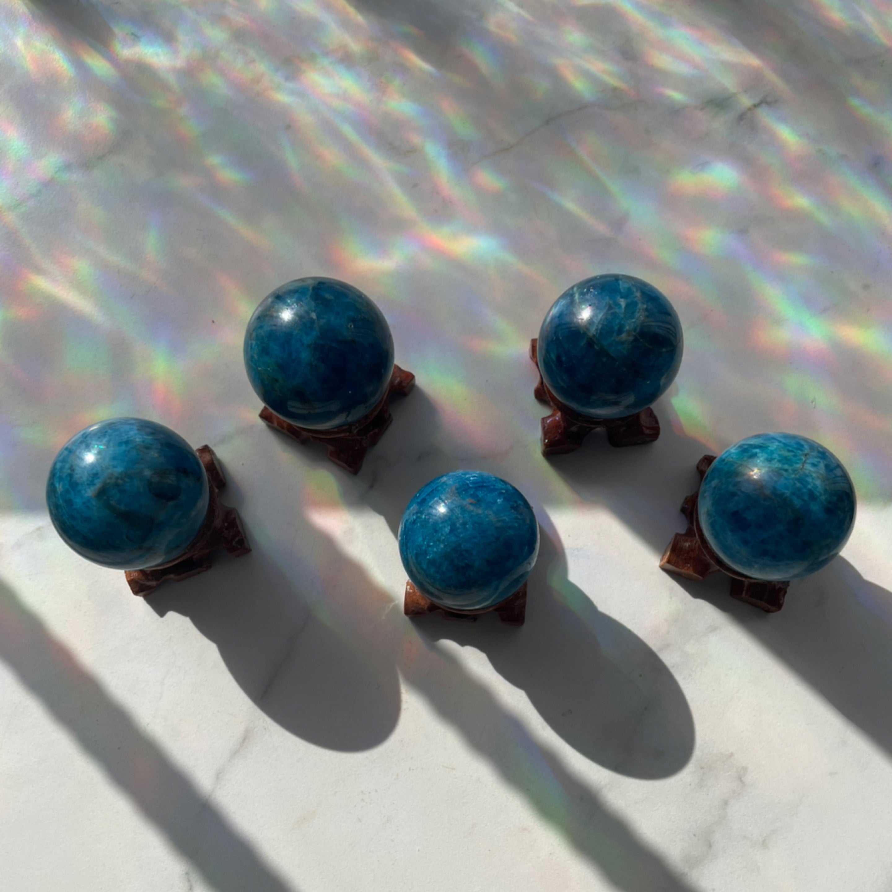 Blue Apatite Spheres