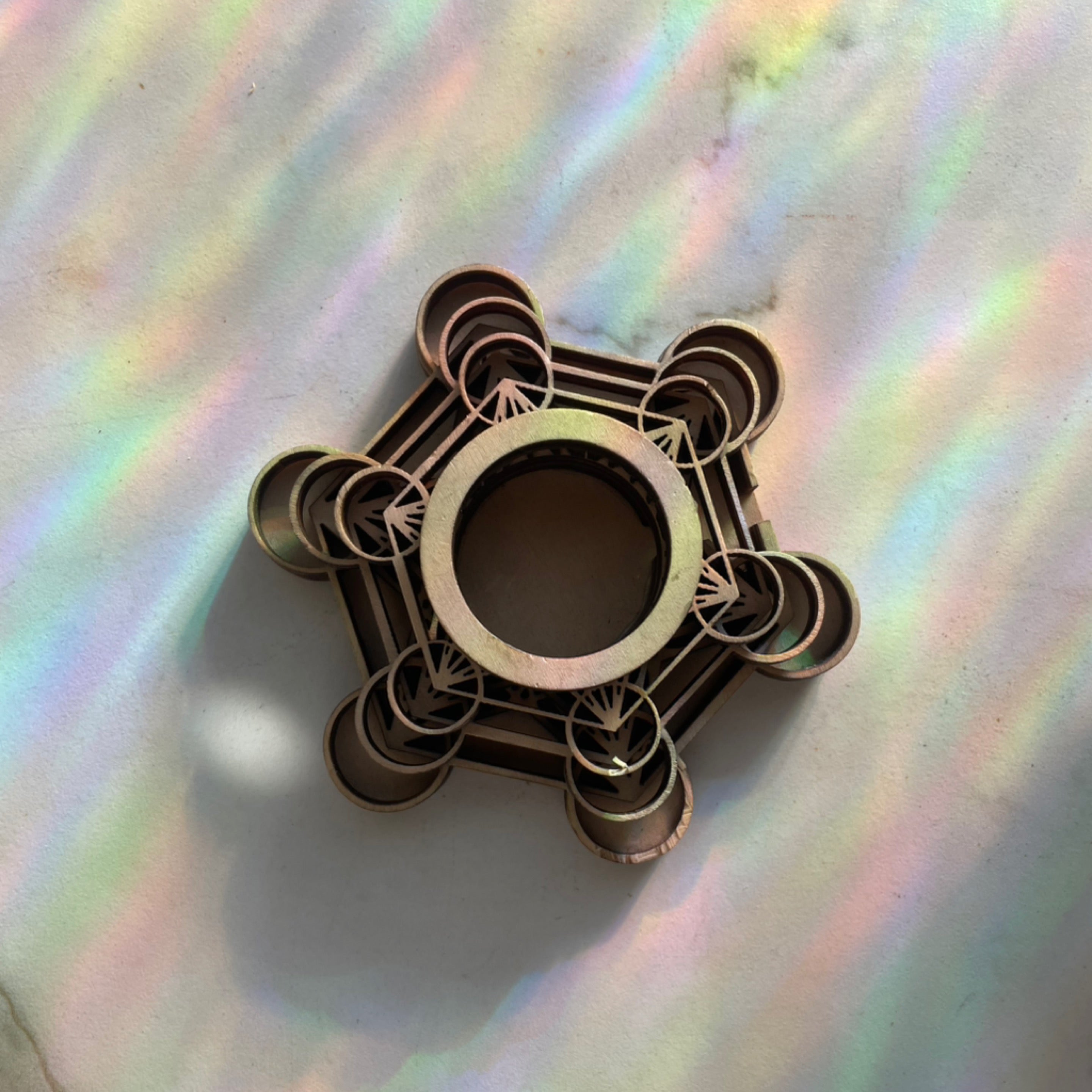 Wooden Flower of Life Sphere Stand