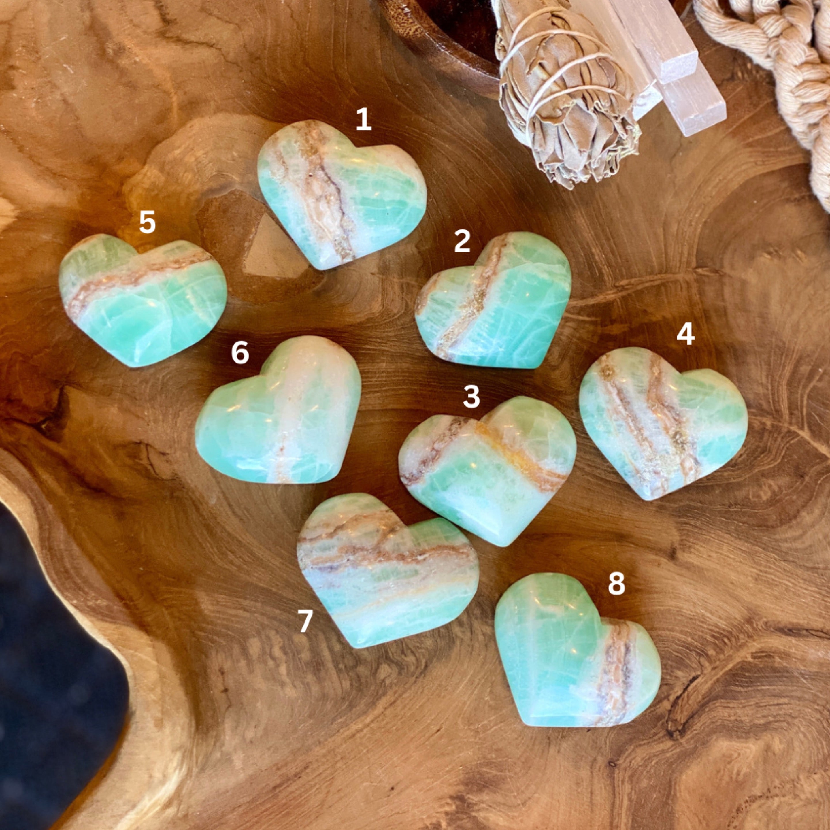 Caribbean Calcite Hearts