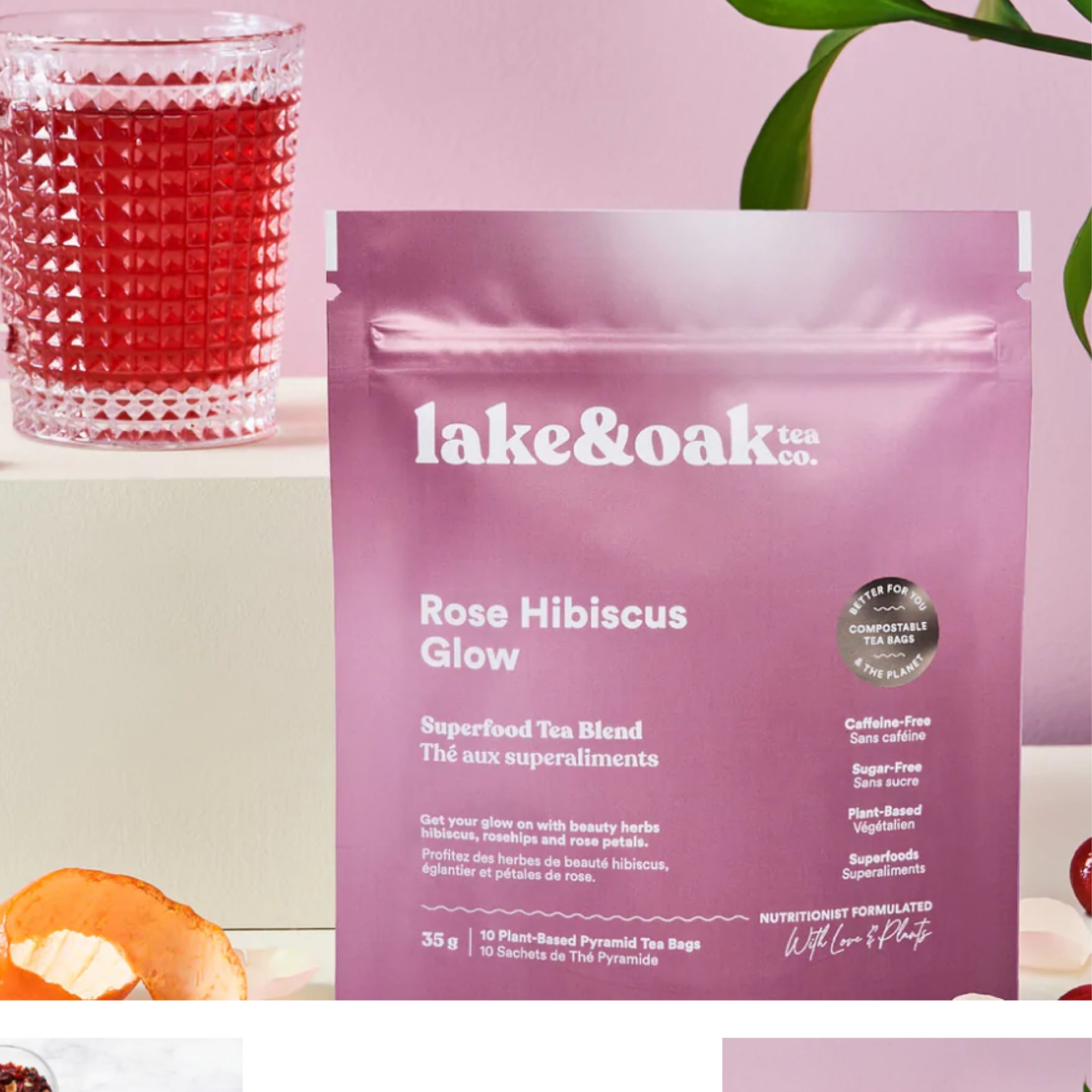 Lake & Oak Rose Hibiscus Glow Tea Bags