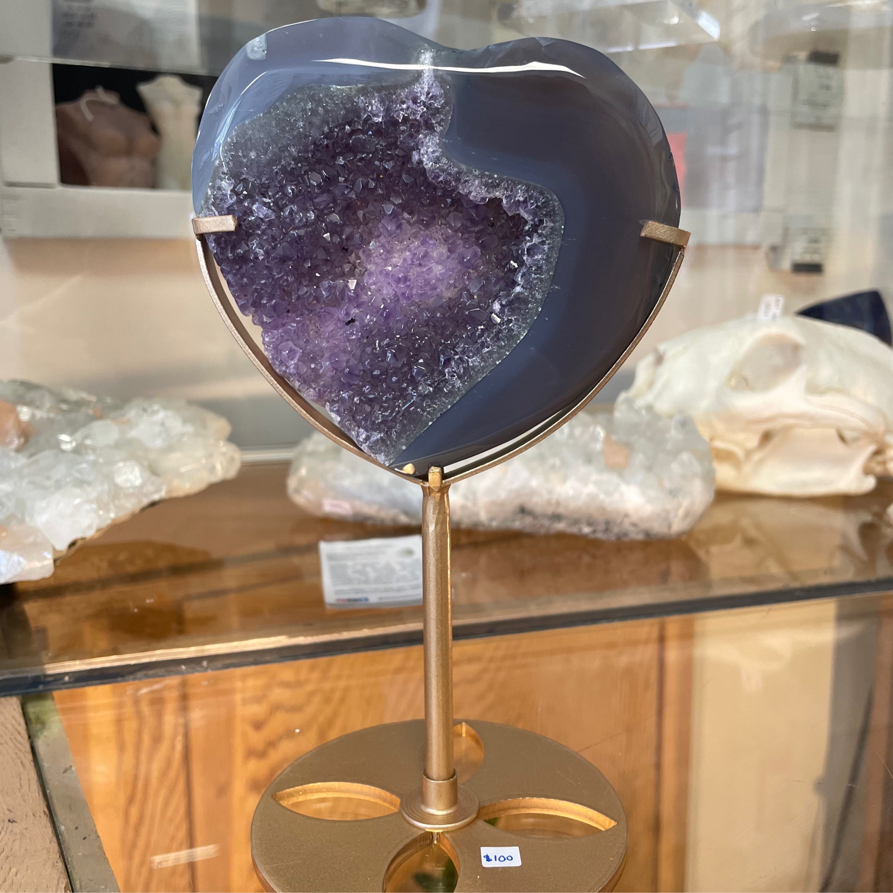 Amethyst Heart with Stand