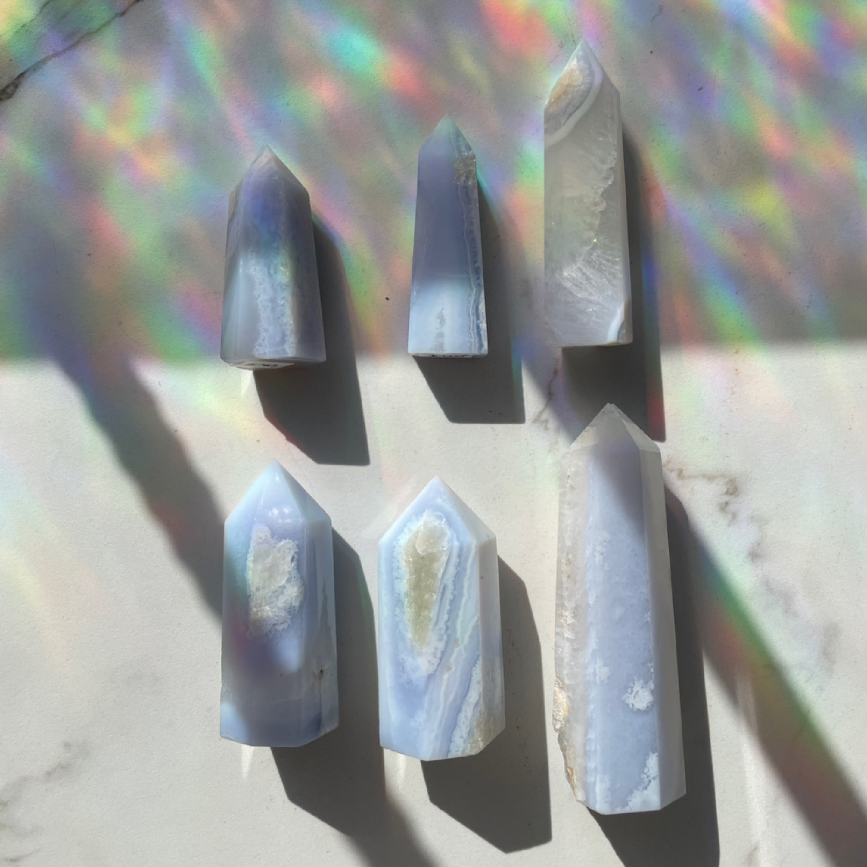 Blue Lace Agate Towers