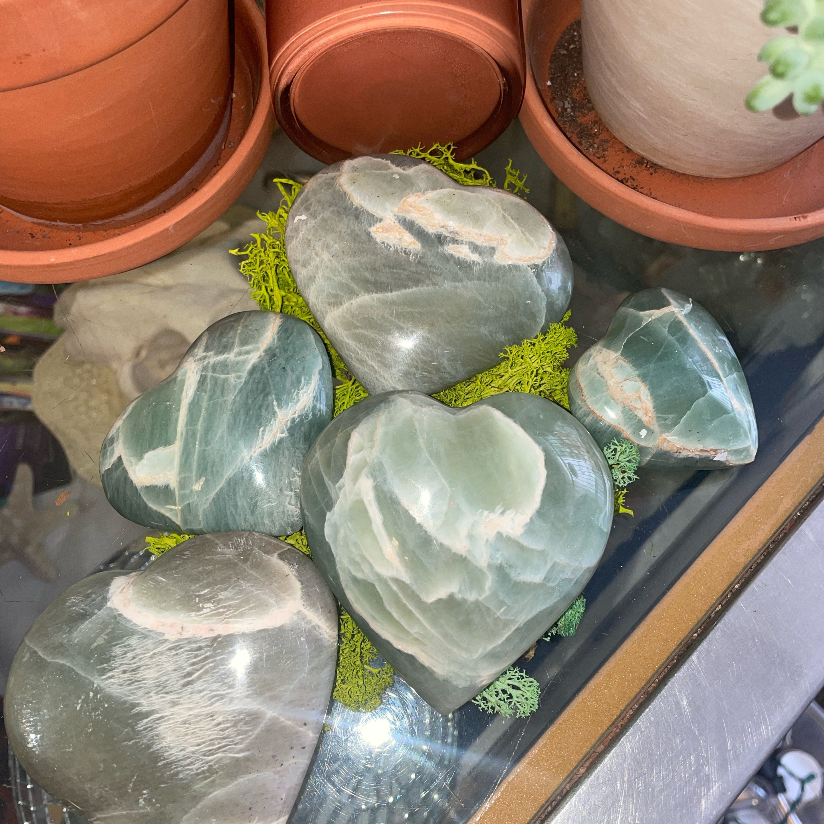 Green Moonstone Heart