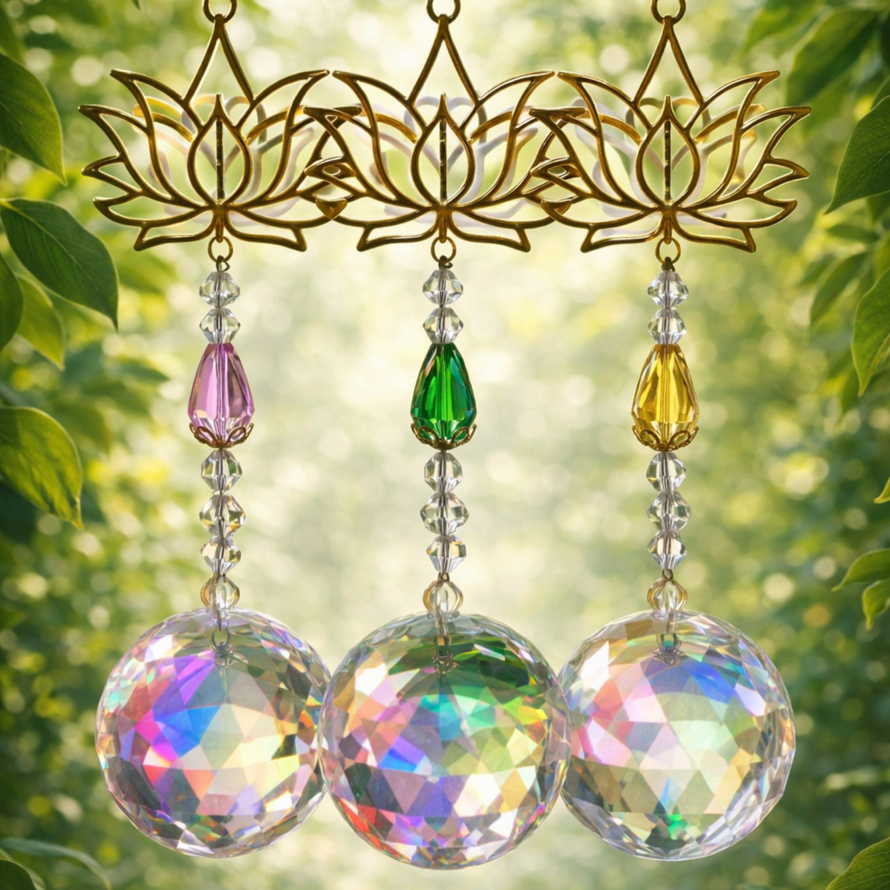 Lotus Crystal Sun Catcher