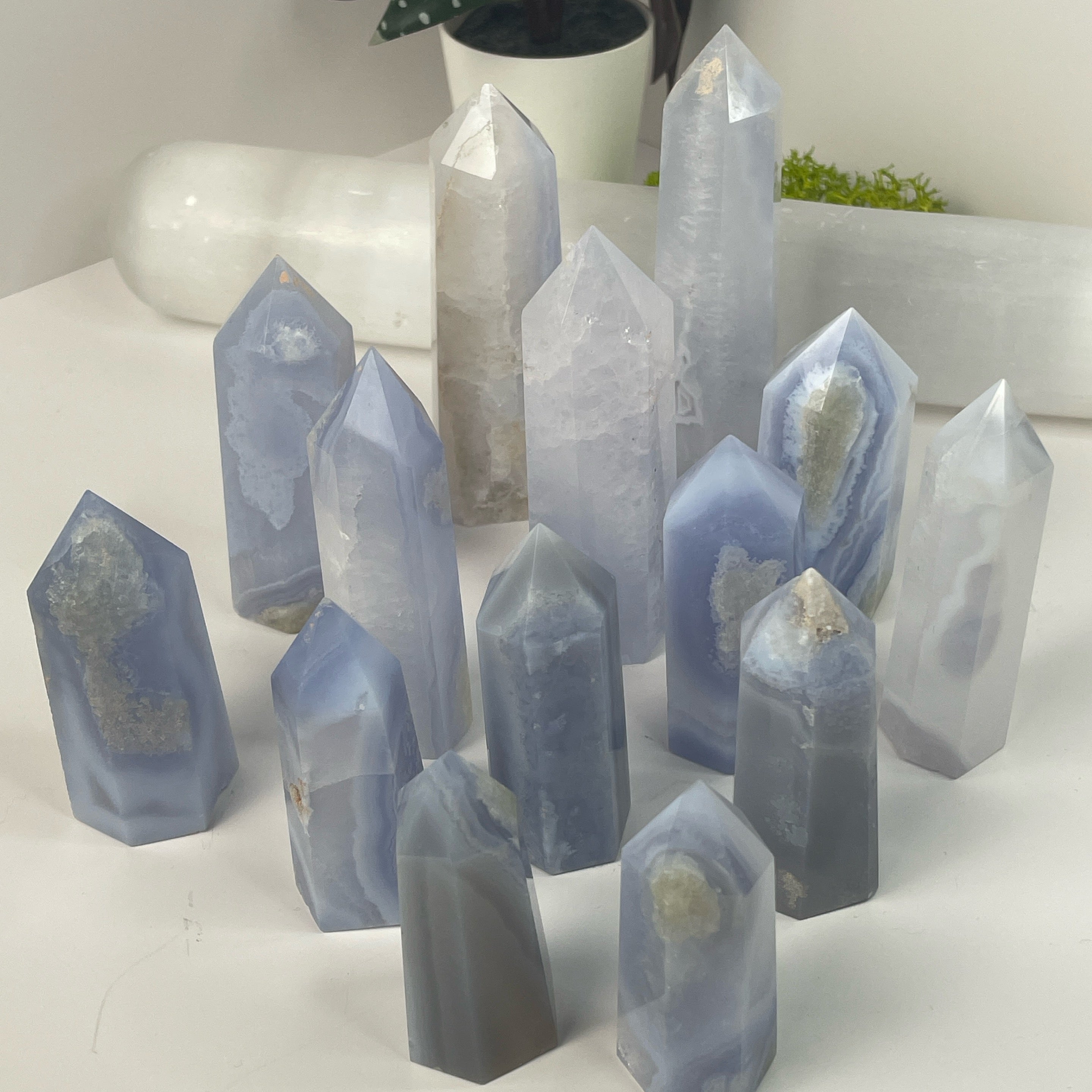 Blue Lace Agate Tower