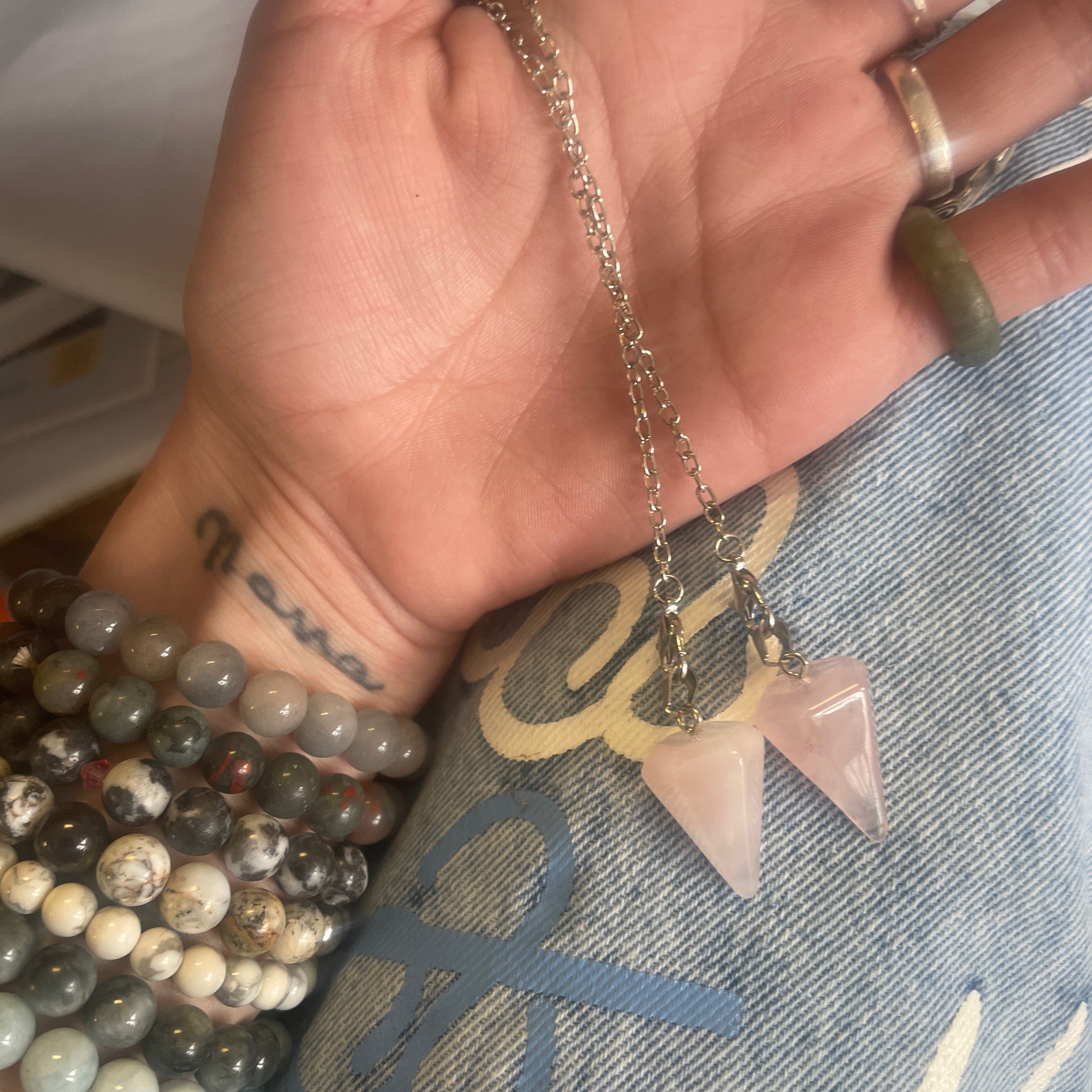 PC Rose Quartz Mini Pendulum