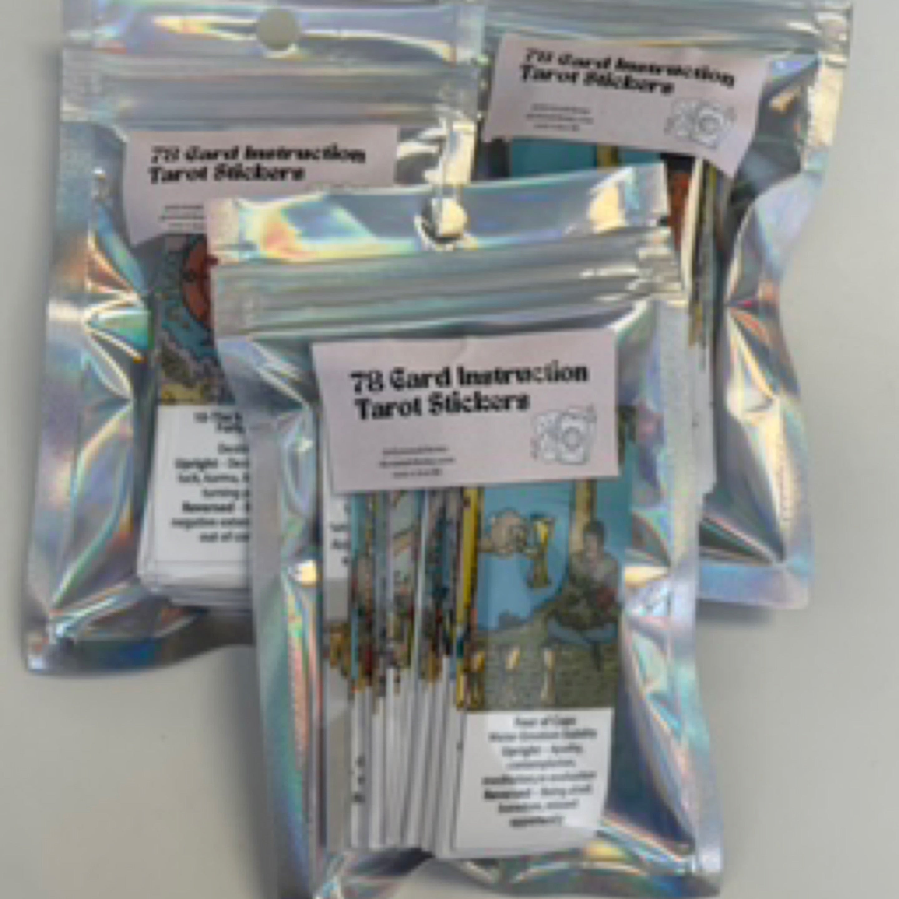 Tarot instruction stickers