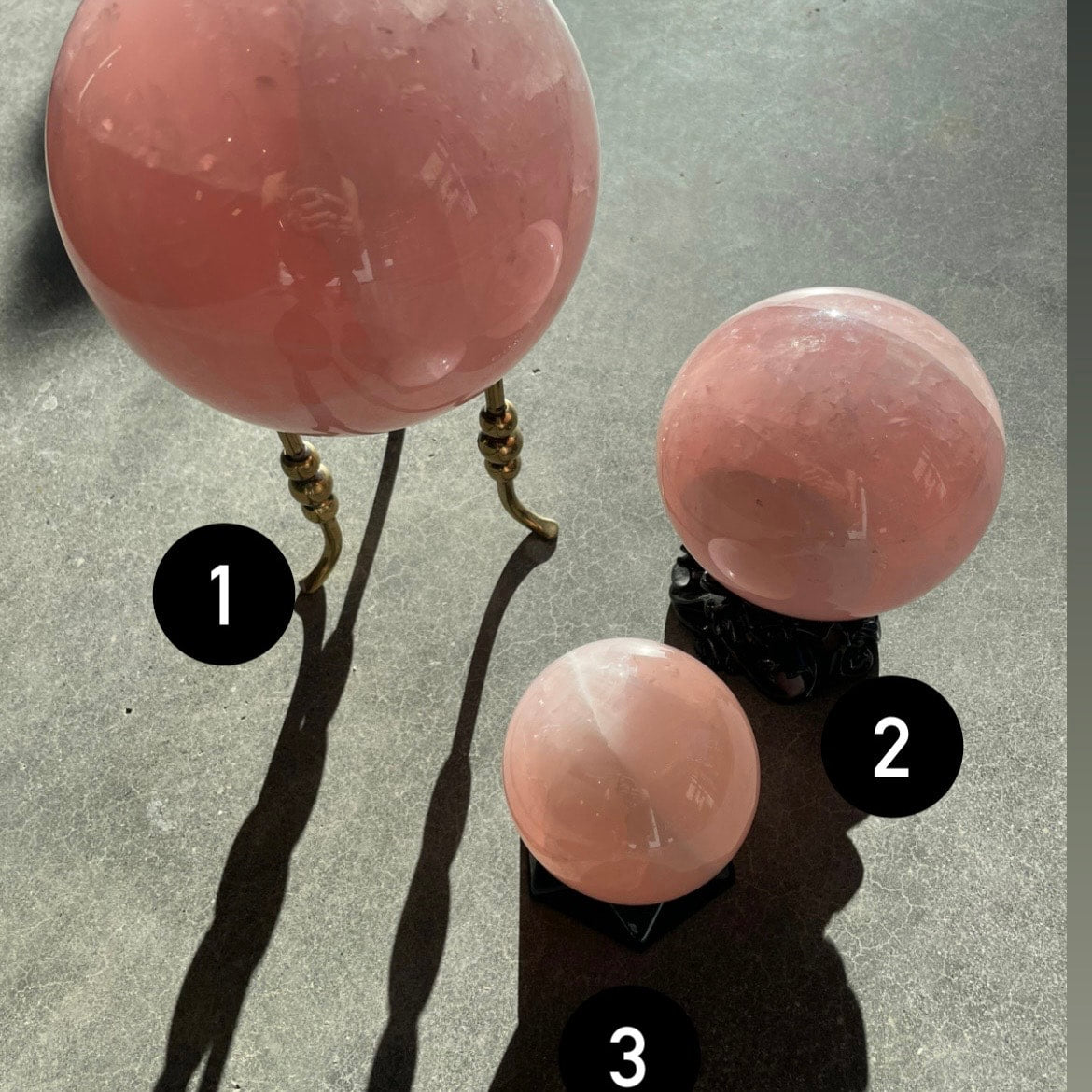 Large Rose Quartz Spheres