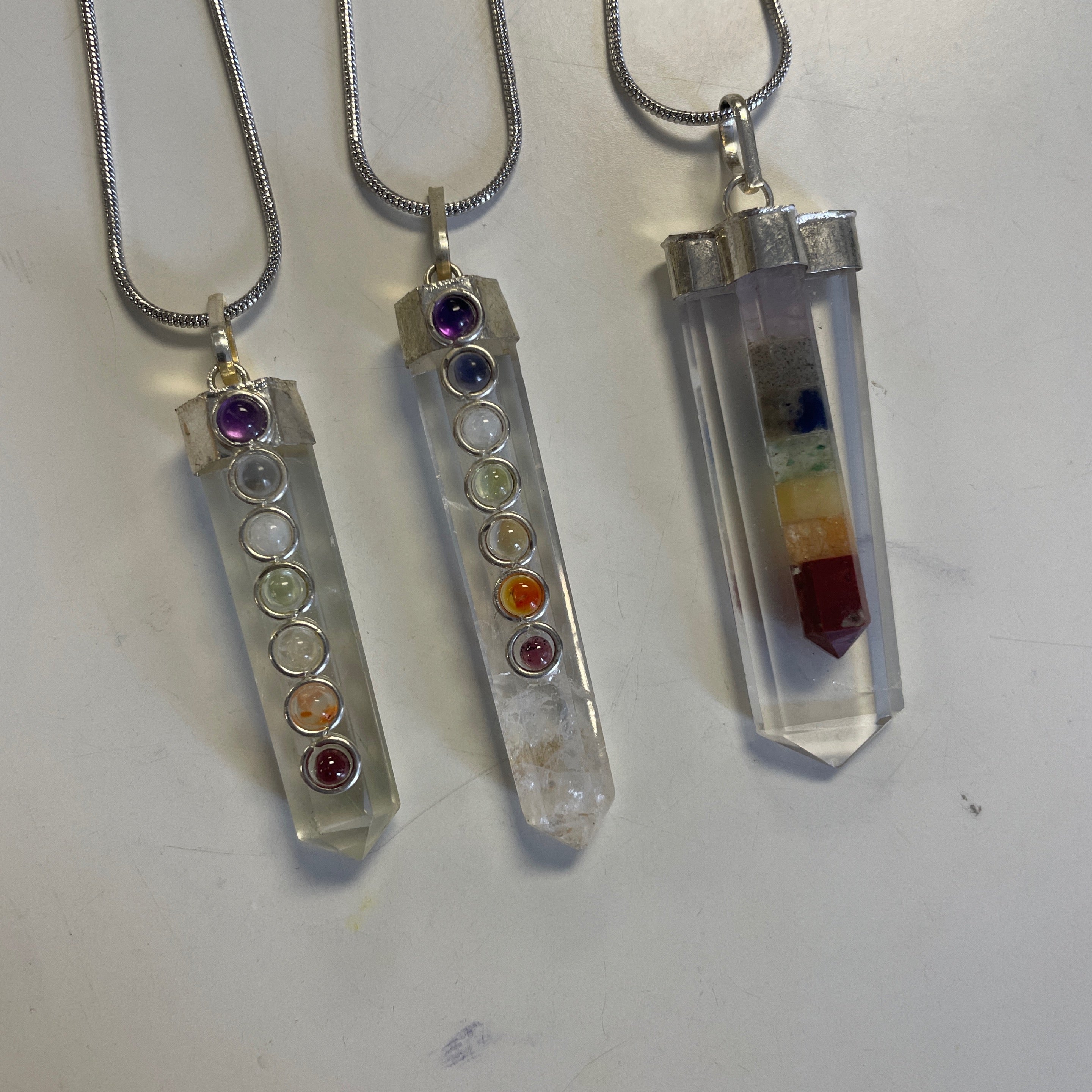 Chakra Clear Quartz Necklace