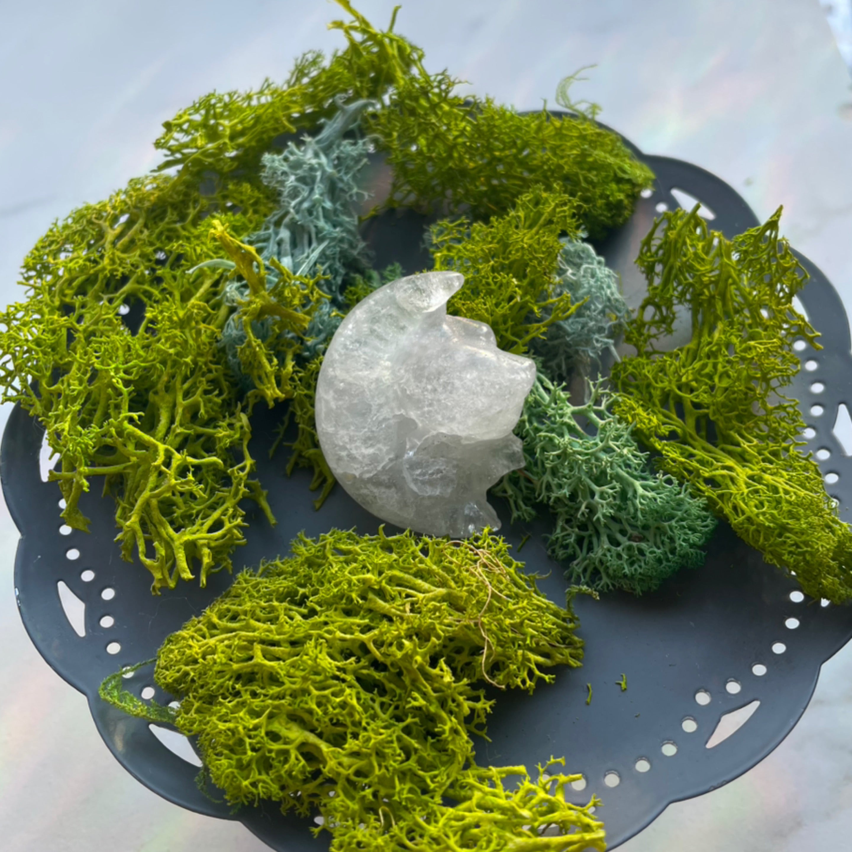 Clear Quartz Hello Kitty on Moon