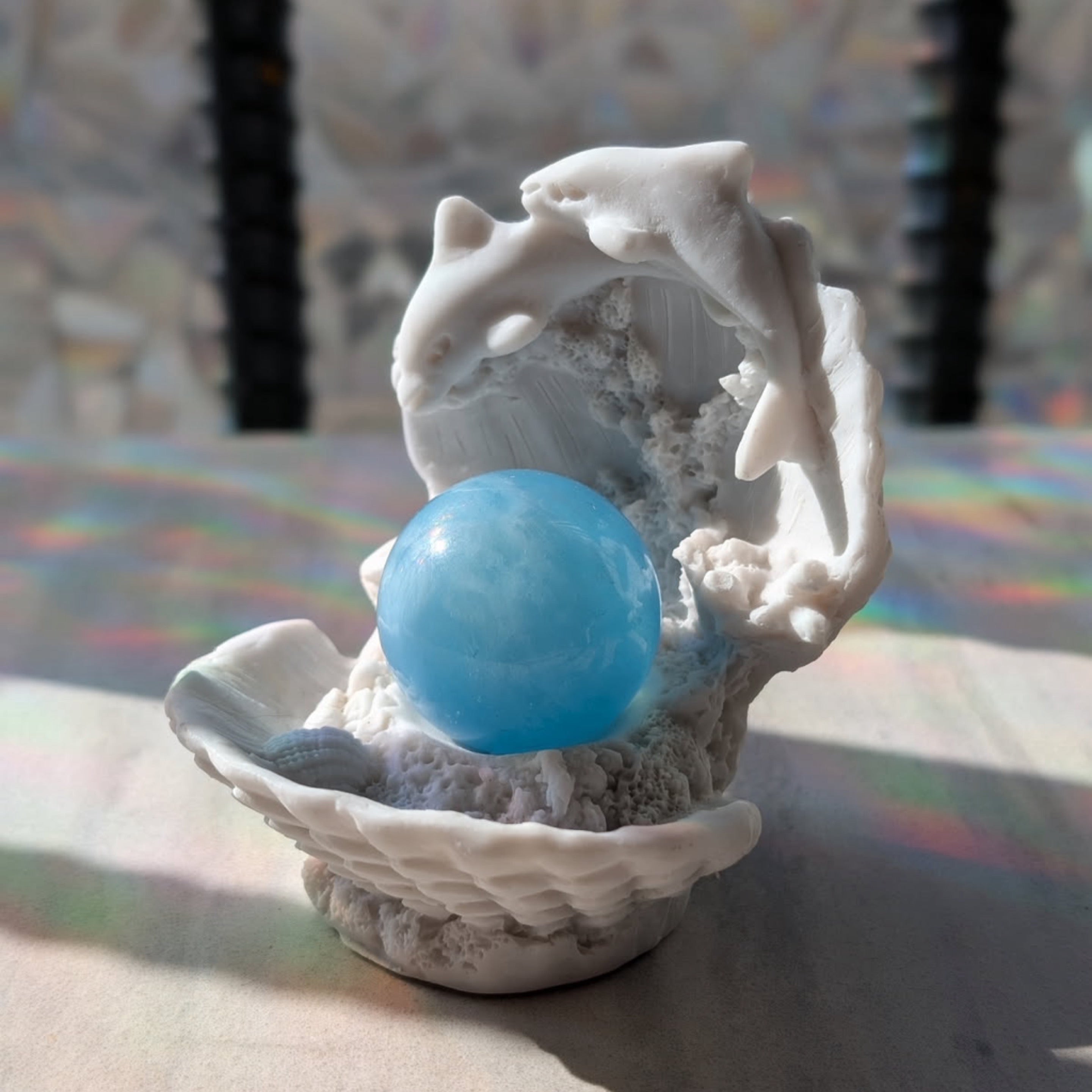 Aquamarine Sphere and Stand