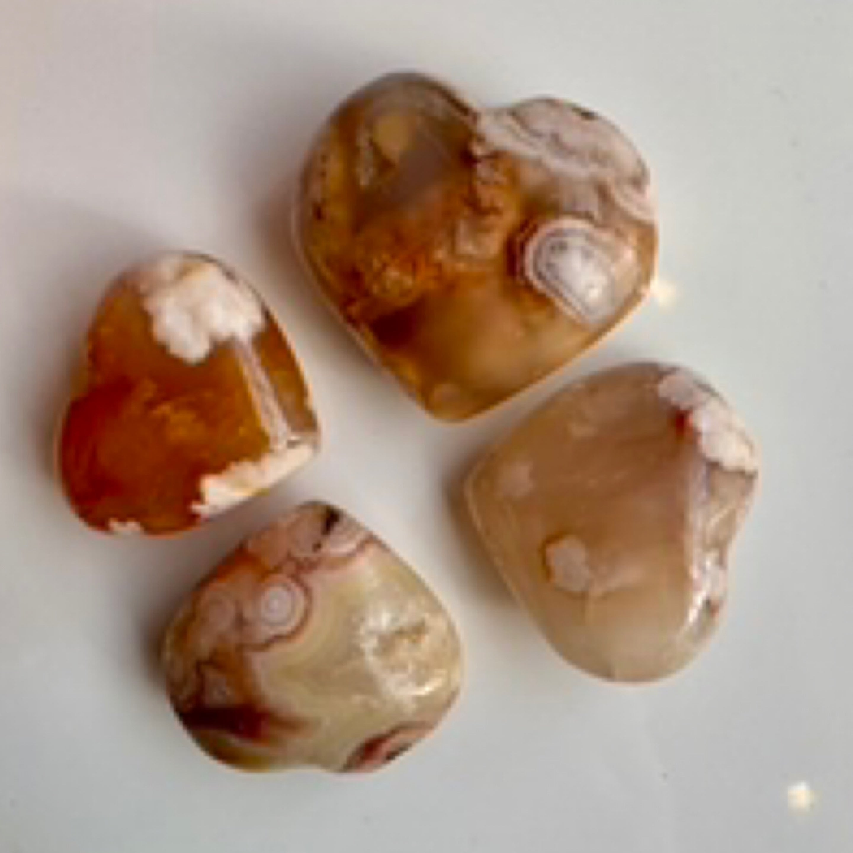 Flower Agate Hearts