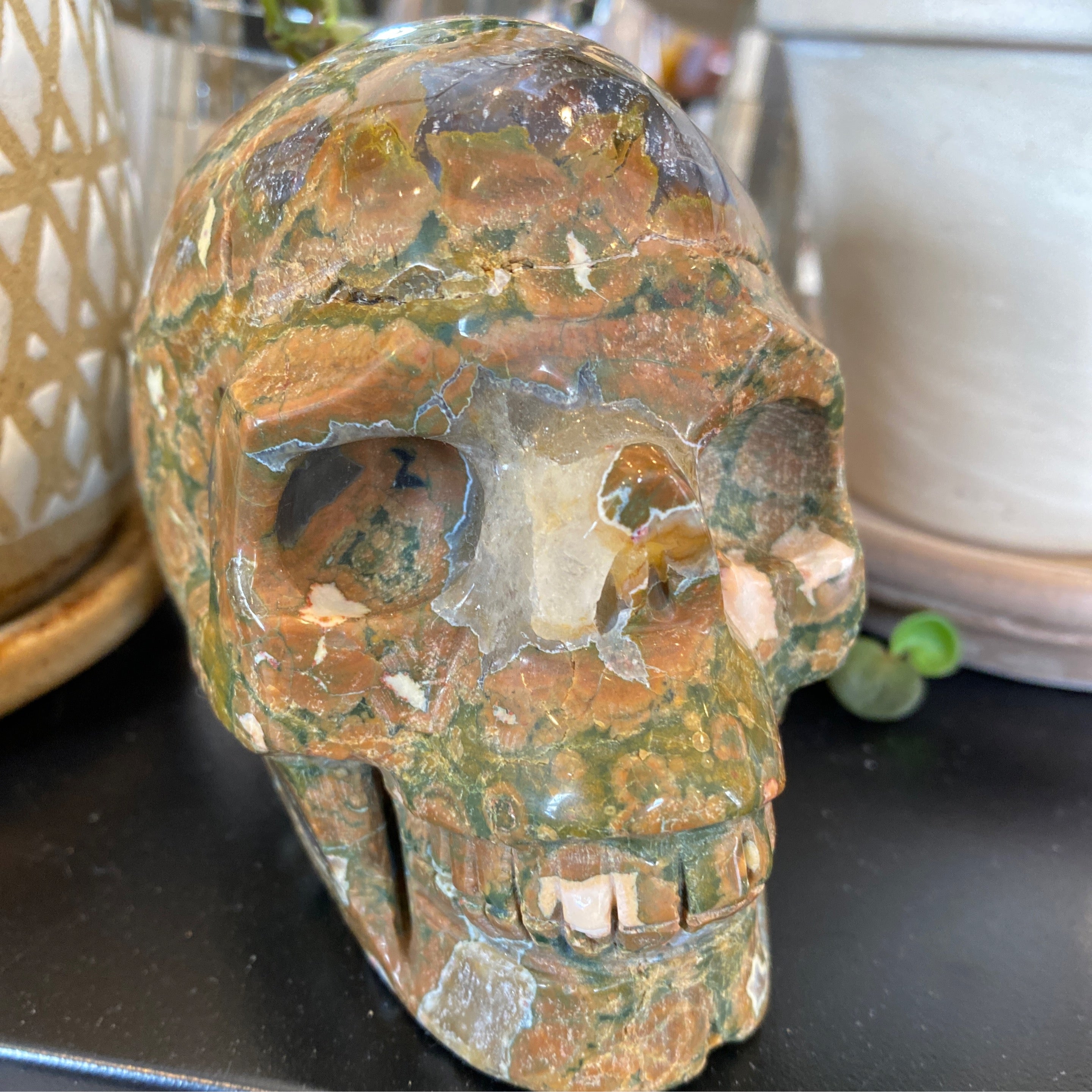 Rainforest Jasper Skull