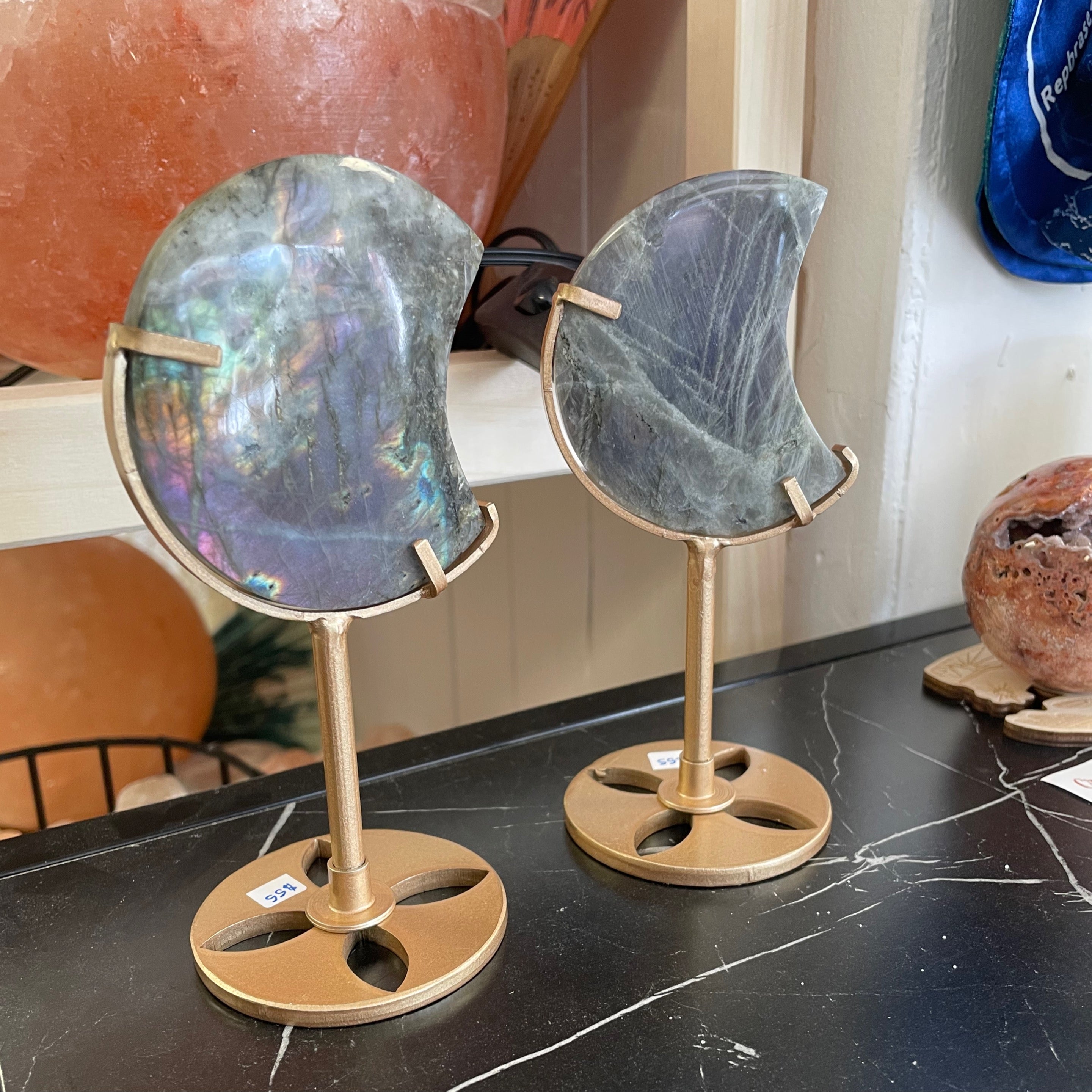 Labradorite Moons With Stand