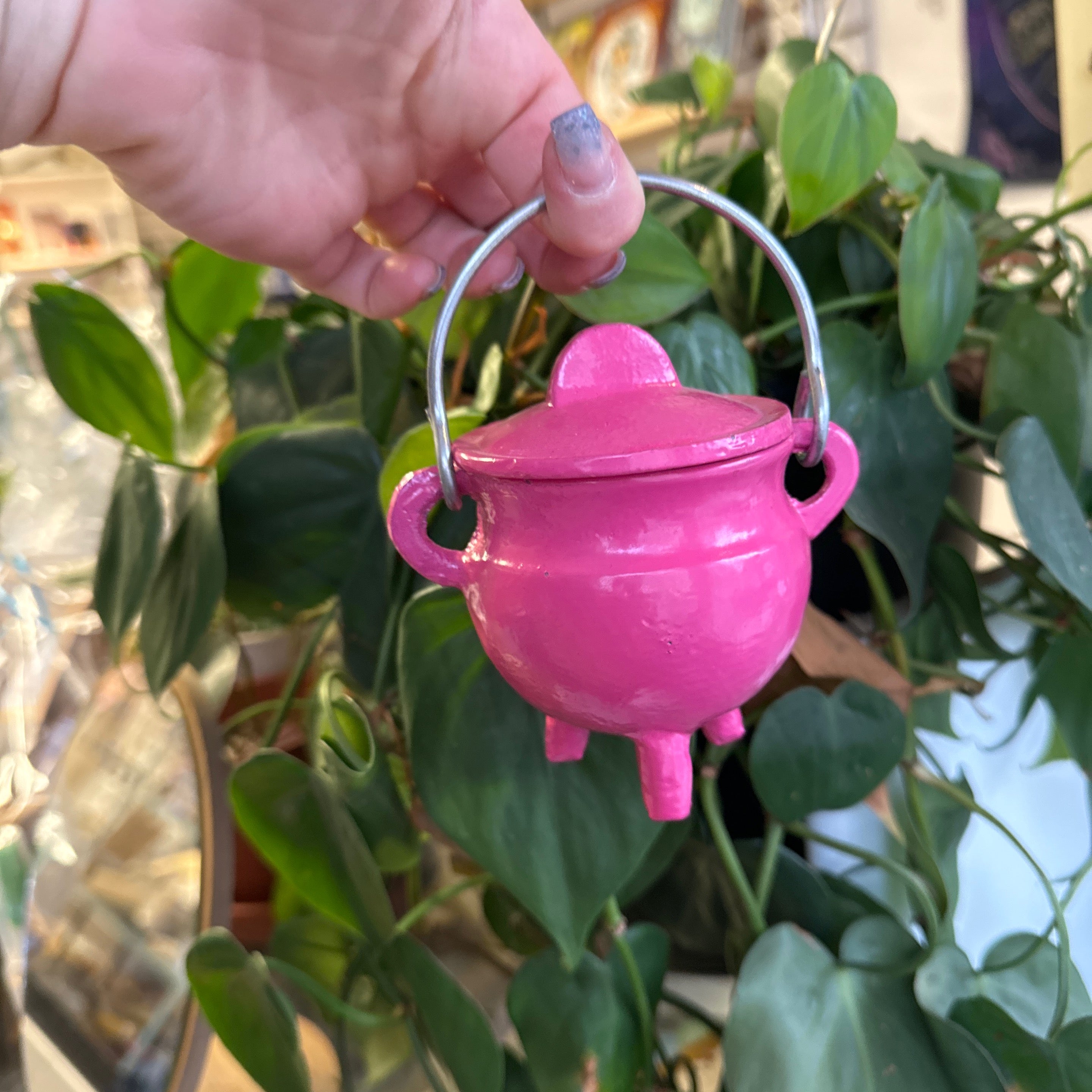 Pink Cast Iron Cauldron