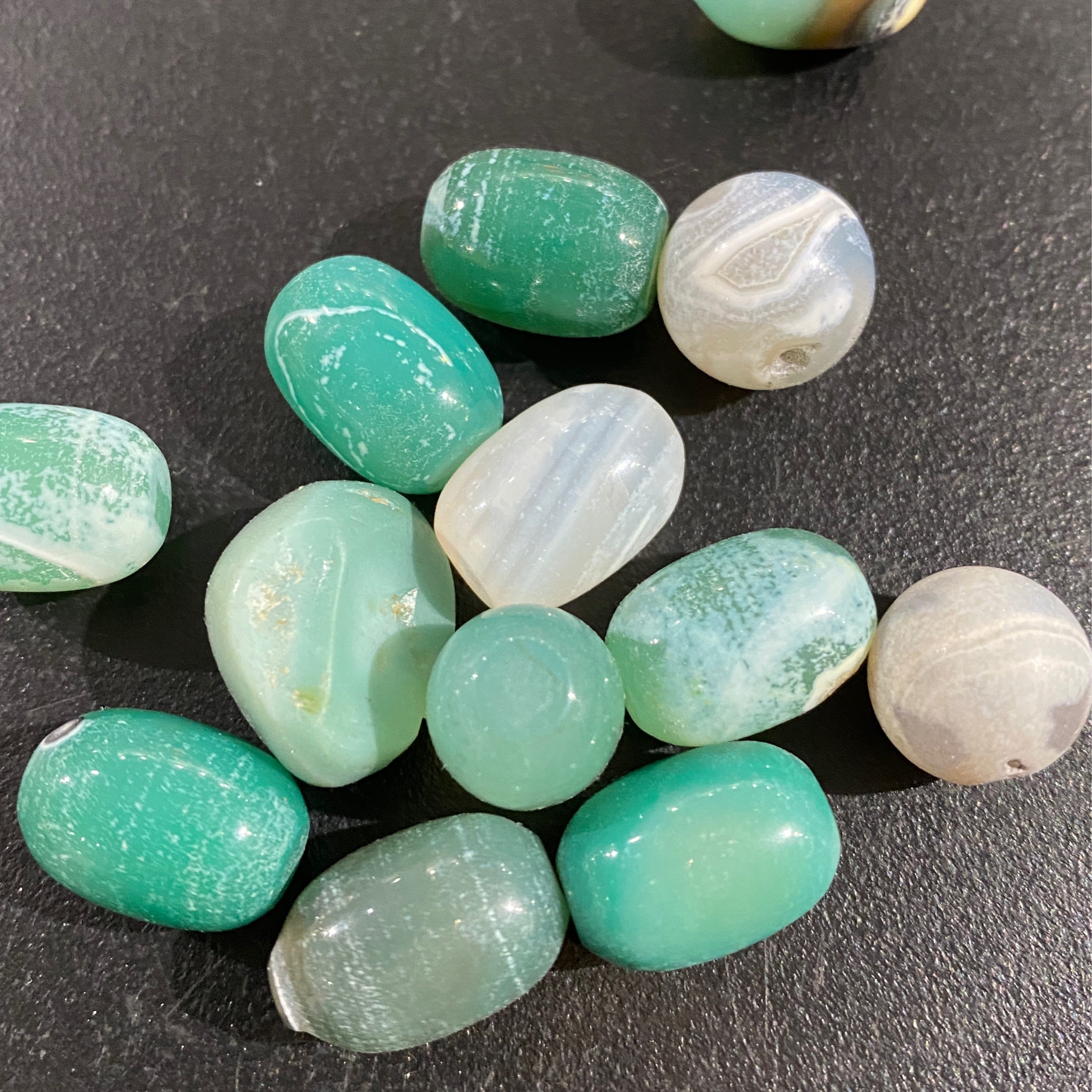 Green Agate Tumbles