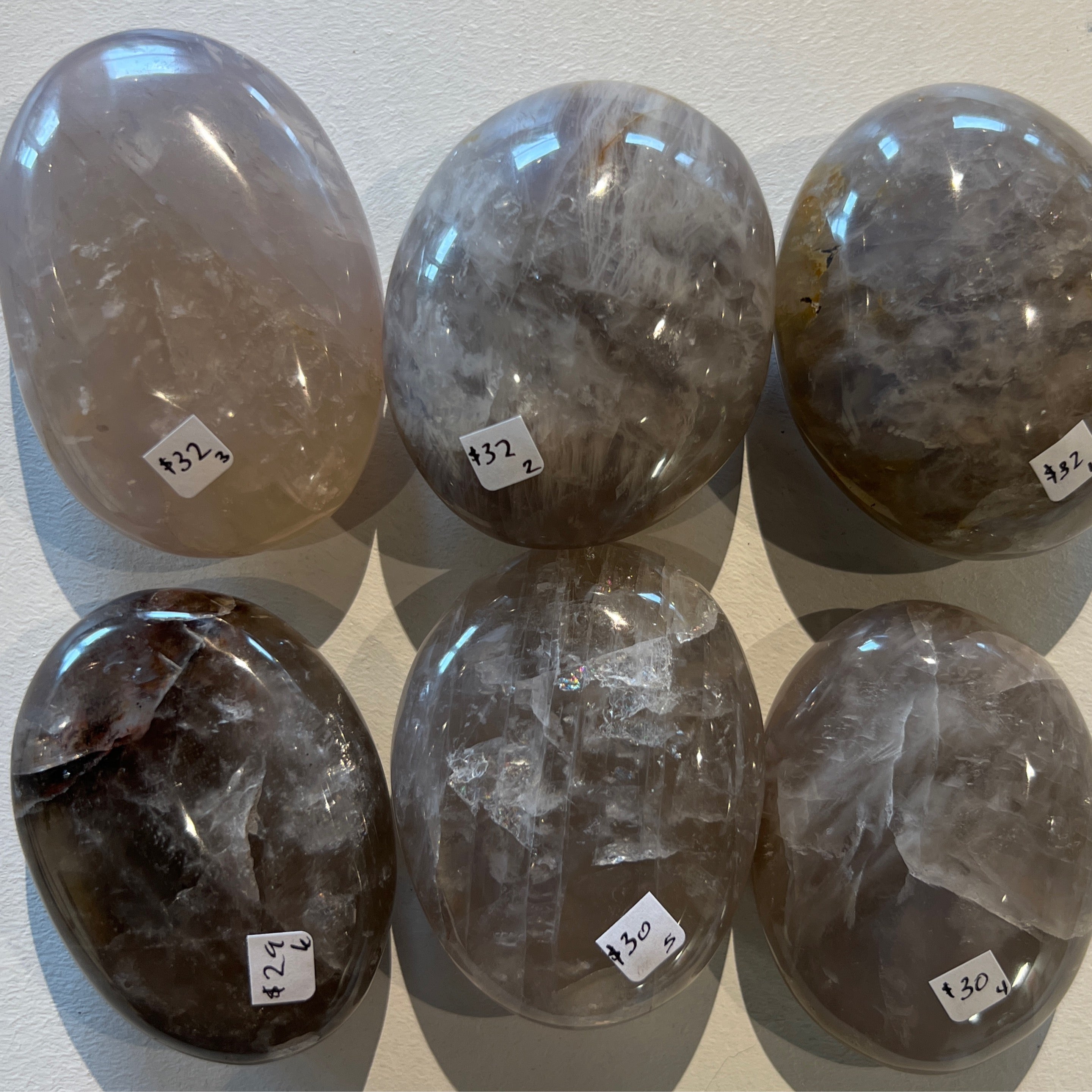 Blue Rose Quartz Palm Stones