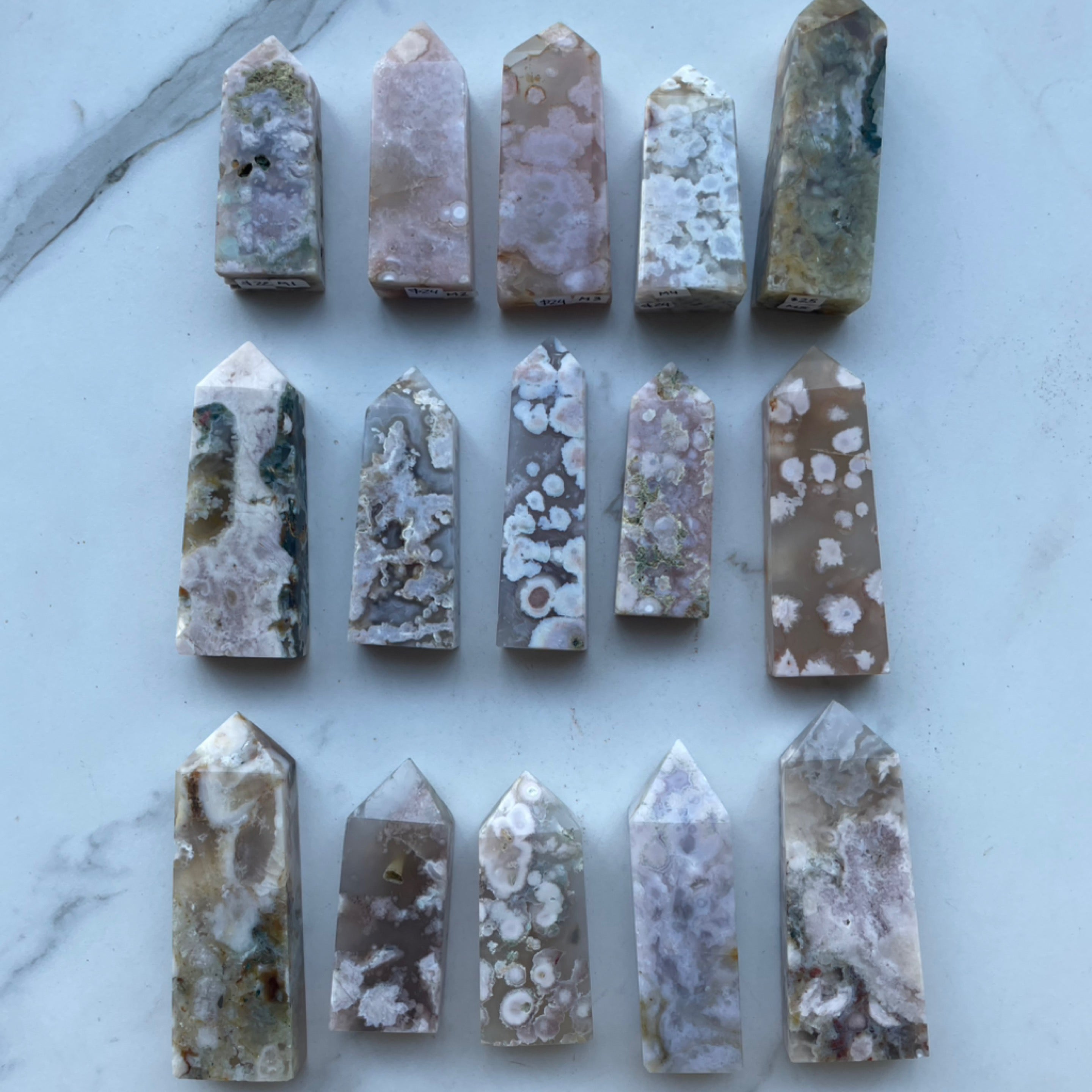Medium Flower Agate Towers