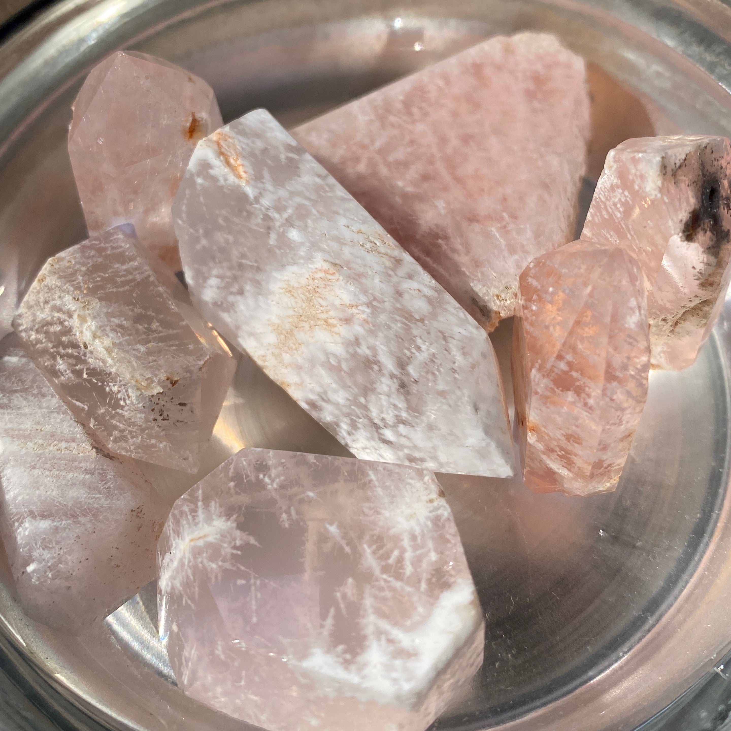 Snowflake Rose Quartz Points Freeform