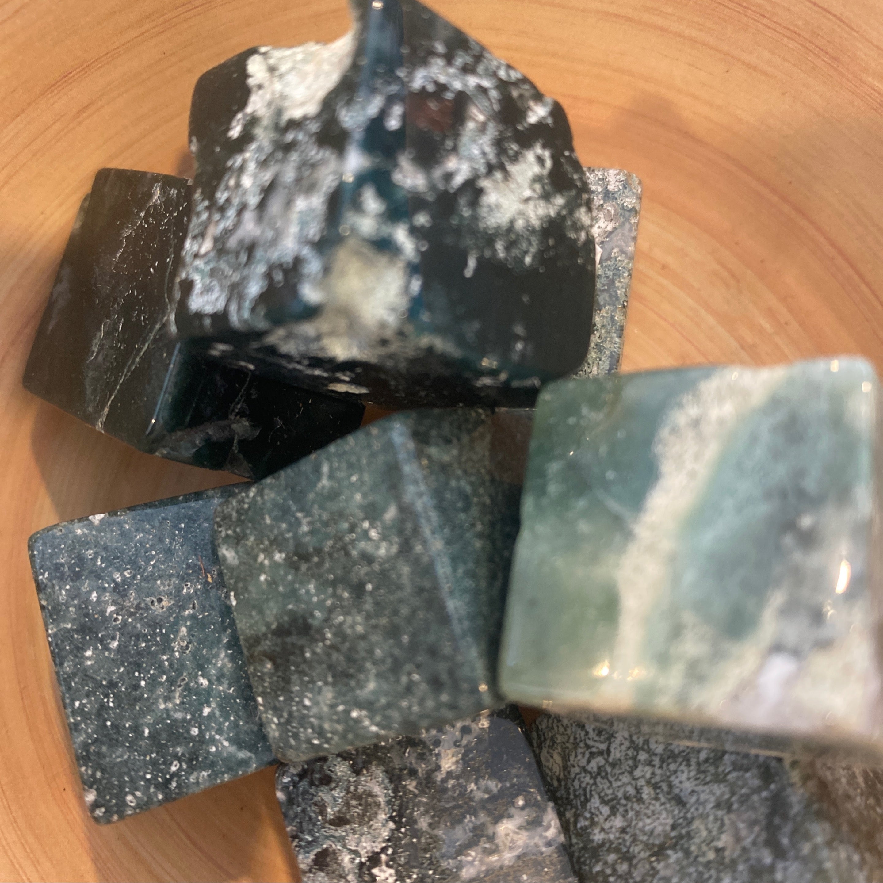 Moss Agate Cube