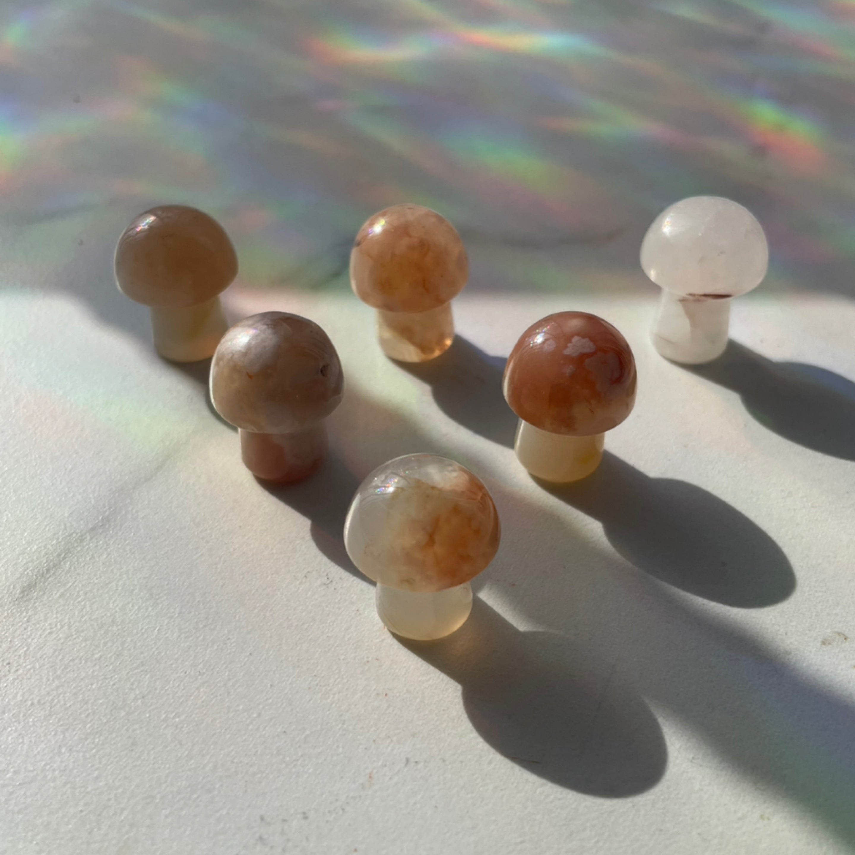 Flower Agate Mini Mushrooms