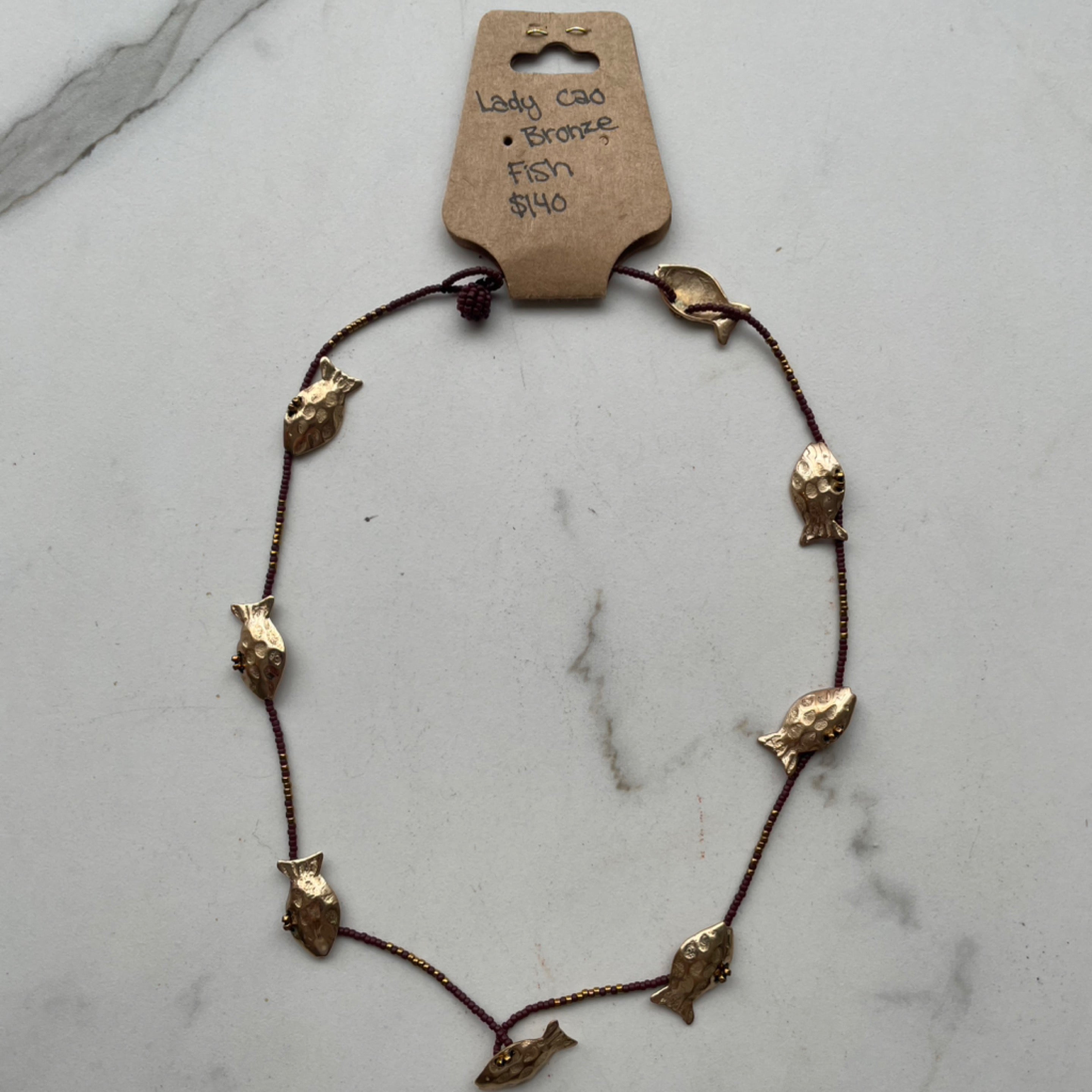WS Lady Cao Bronze Fish Necklace