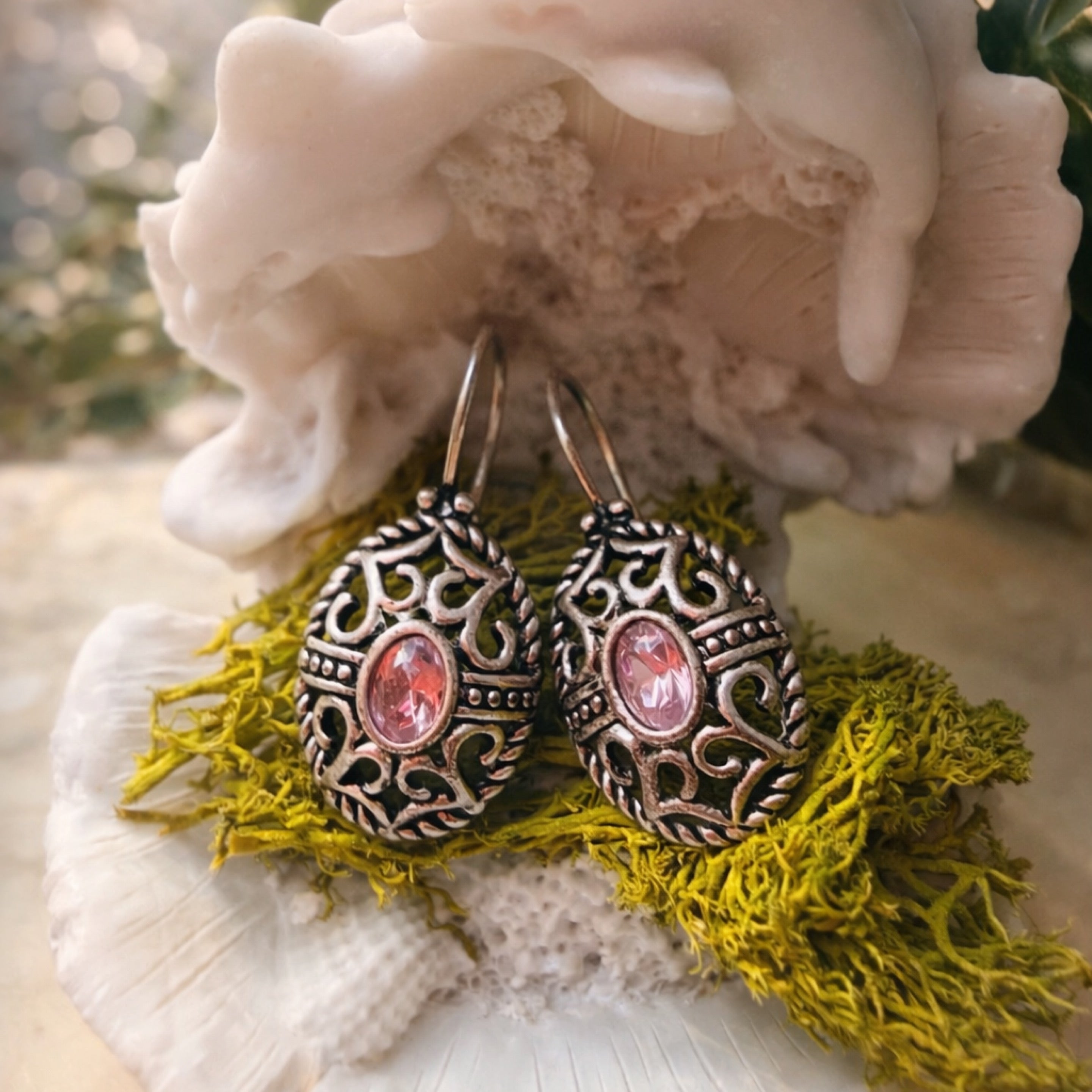 Amethyst in Silver Earrings