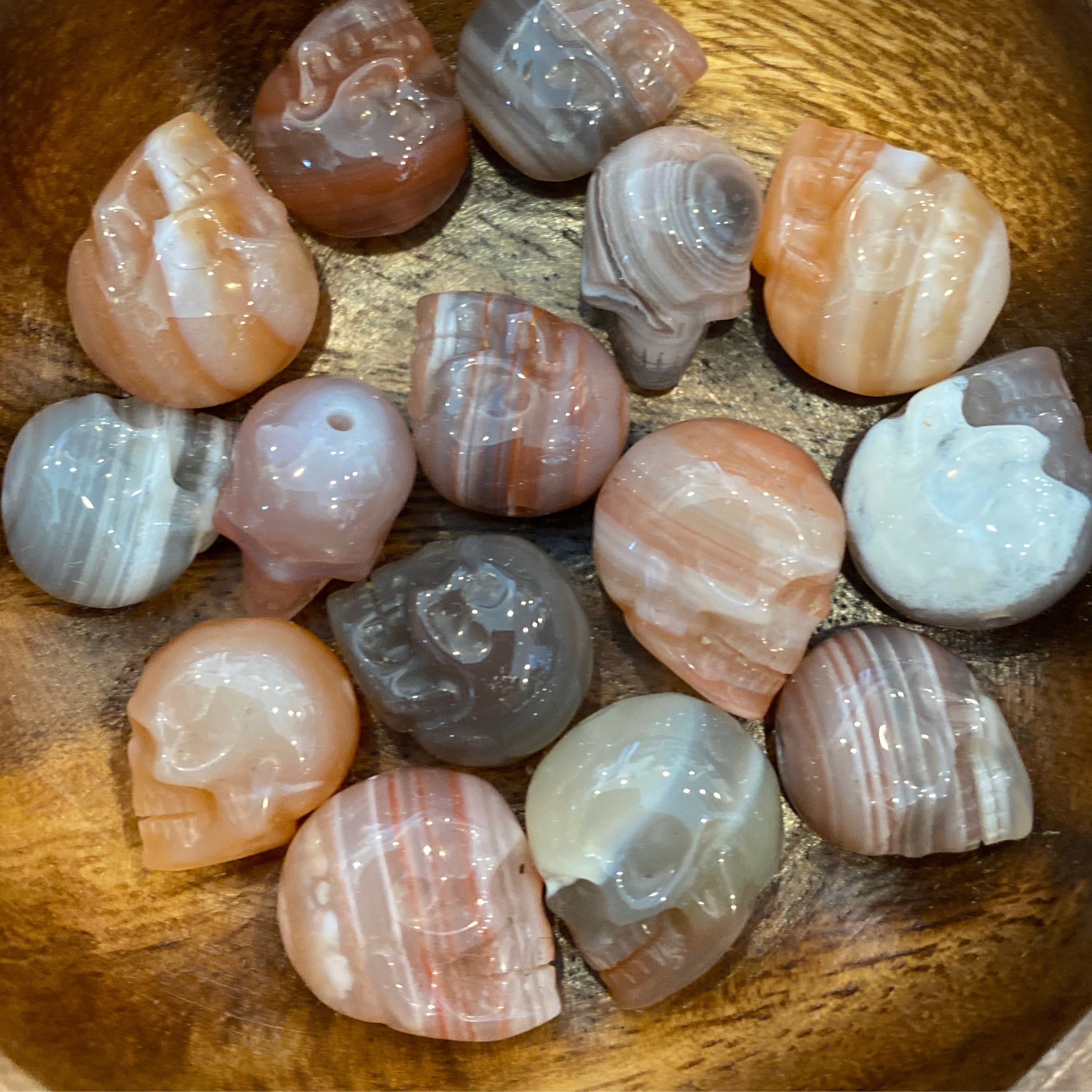 Mini Skull Beads Sardonyx