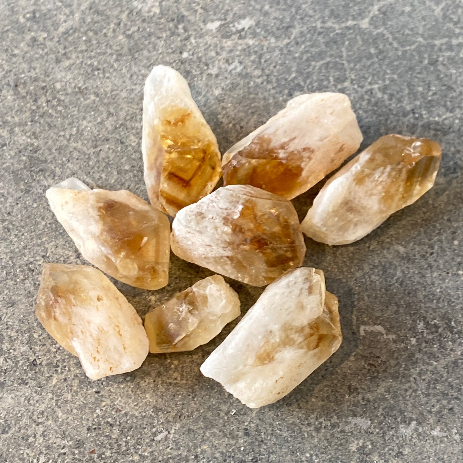 Raw Citrine Teeth Tumble