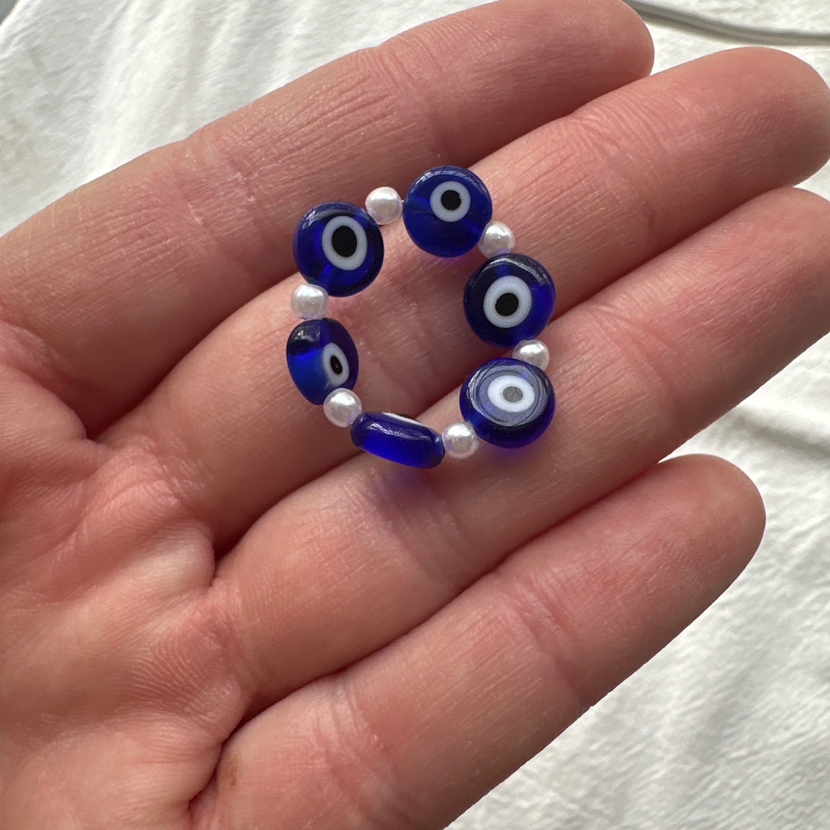 Evil Eye Bead Ring