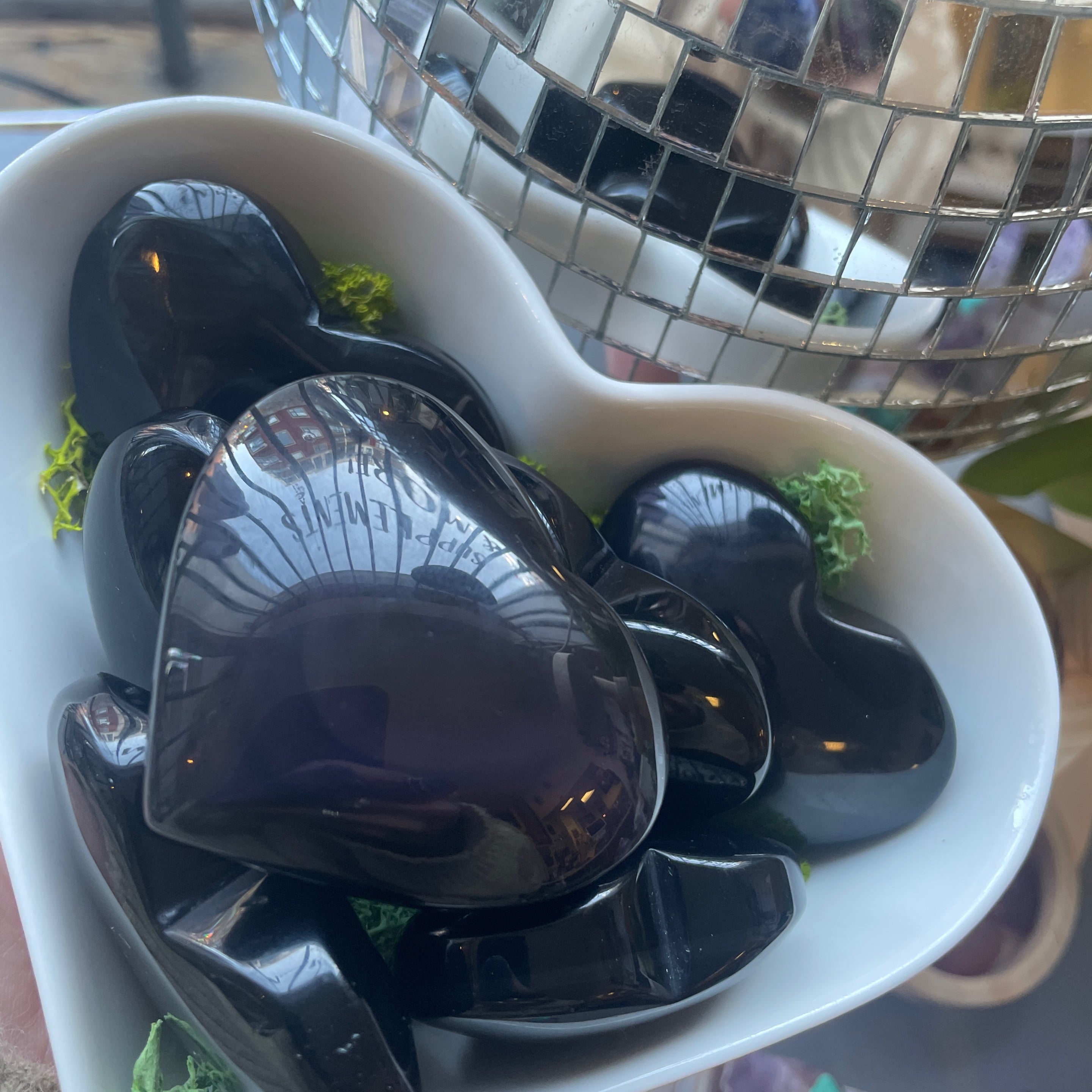 Rainbow Obsidian Heart