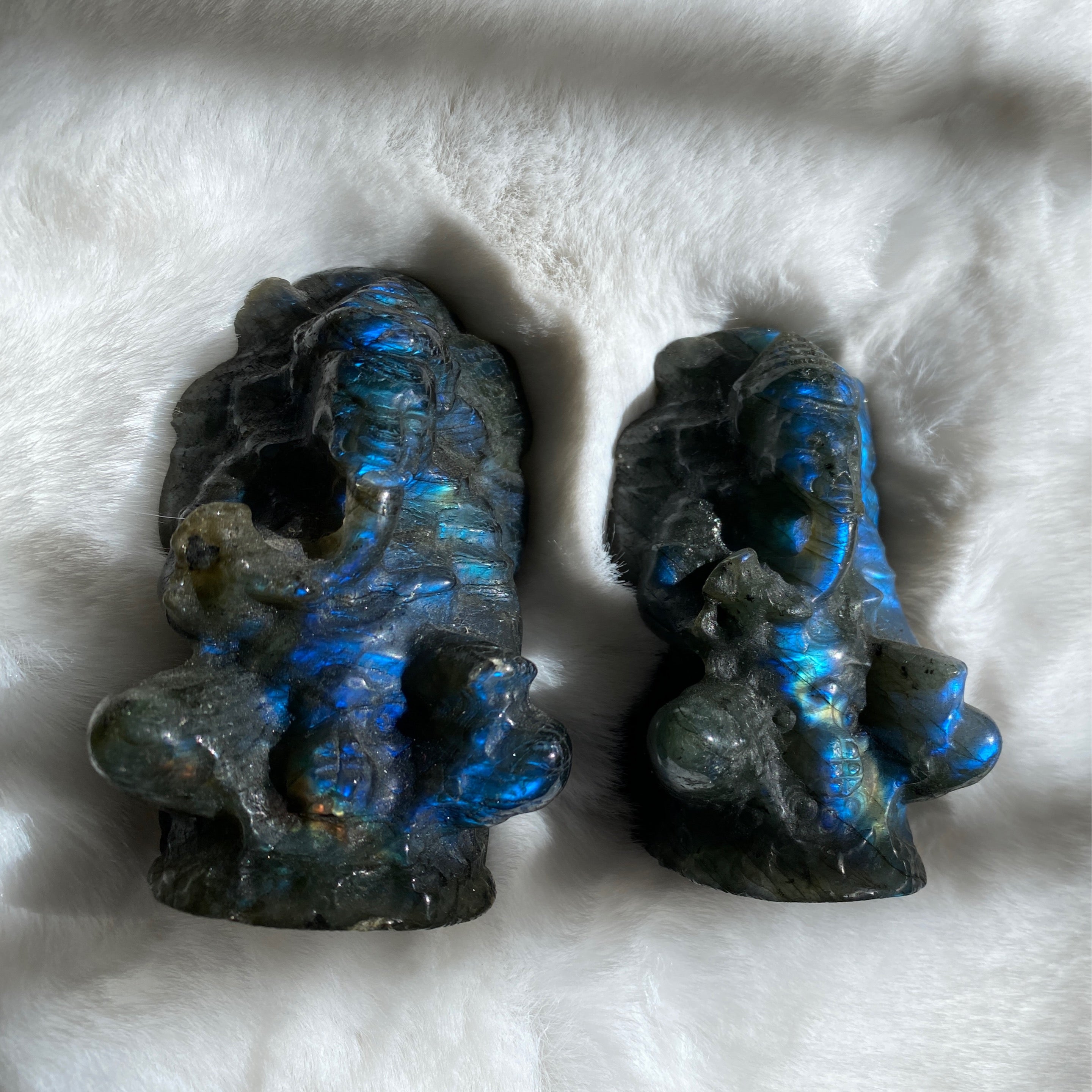Labradorite Ganesh Elephant Blue