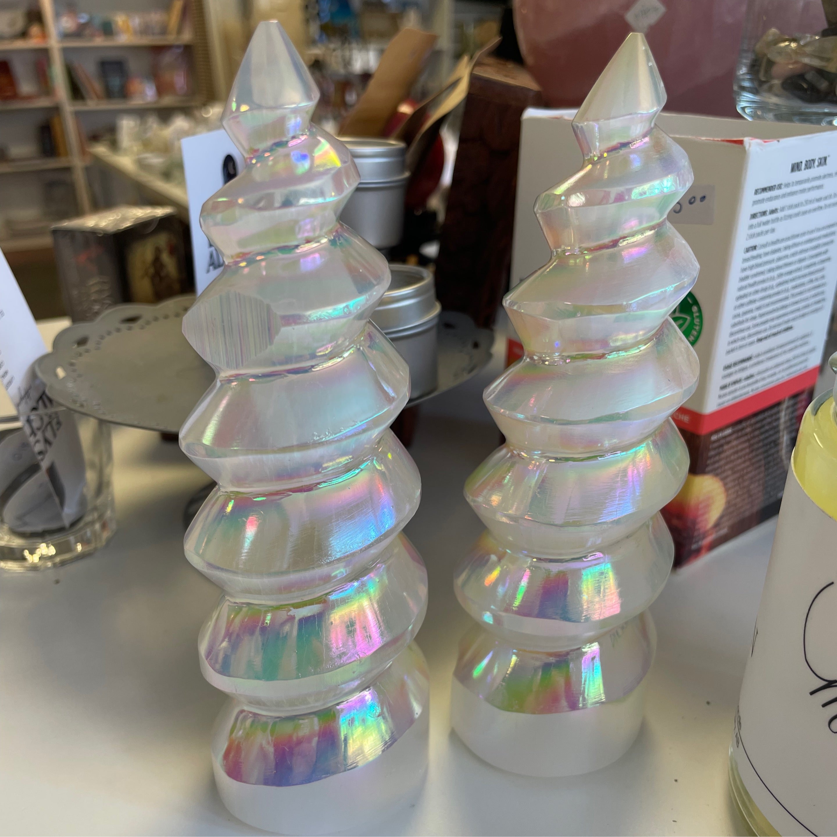 Aura Plated Selenite Unicorn Horn