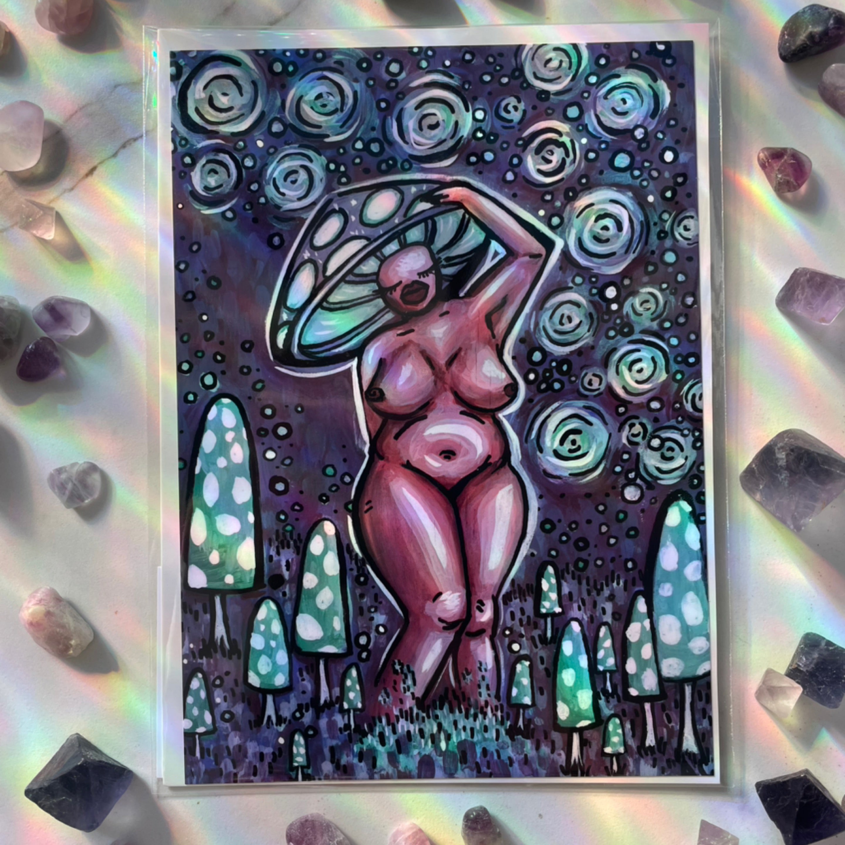 AC Violet Woman of the Webcap Art Print