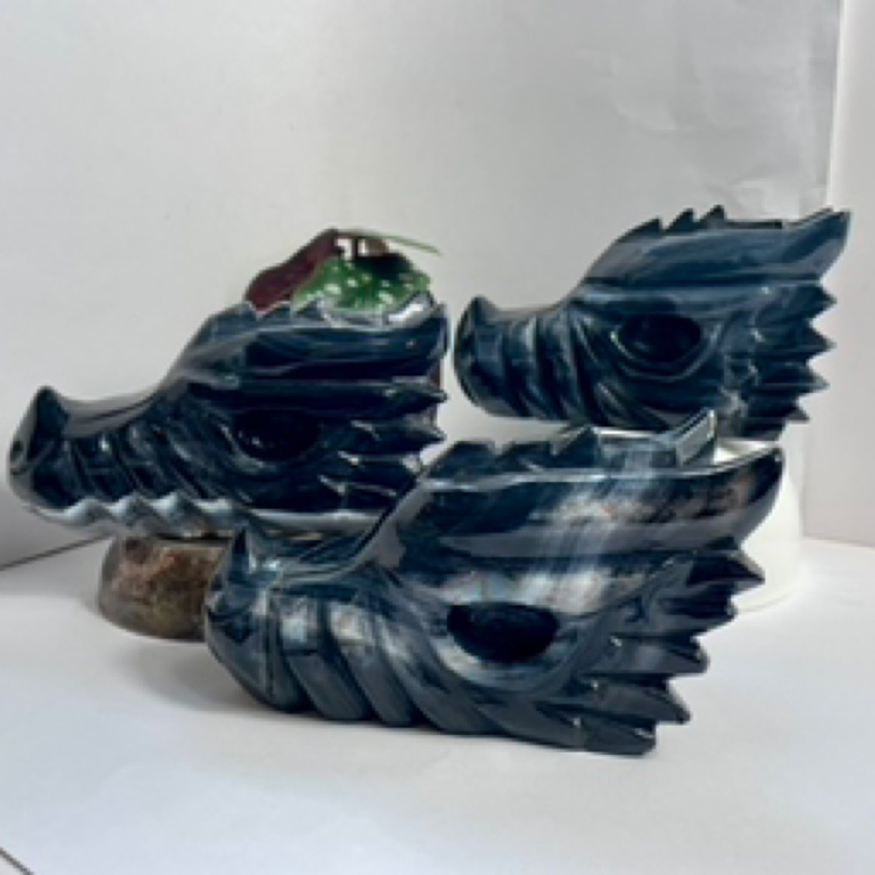 Black Agate Dragon Head