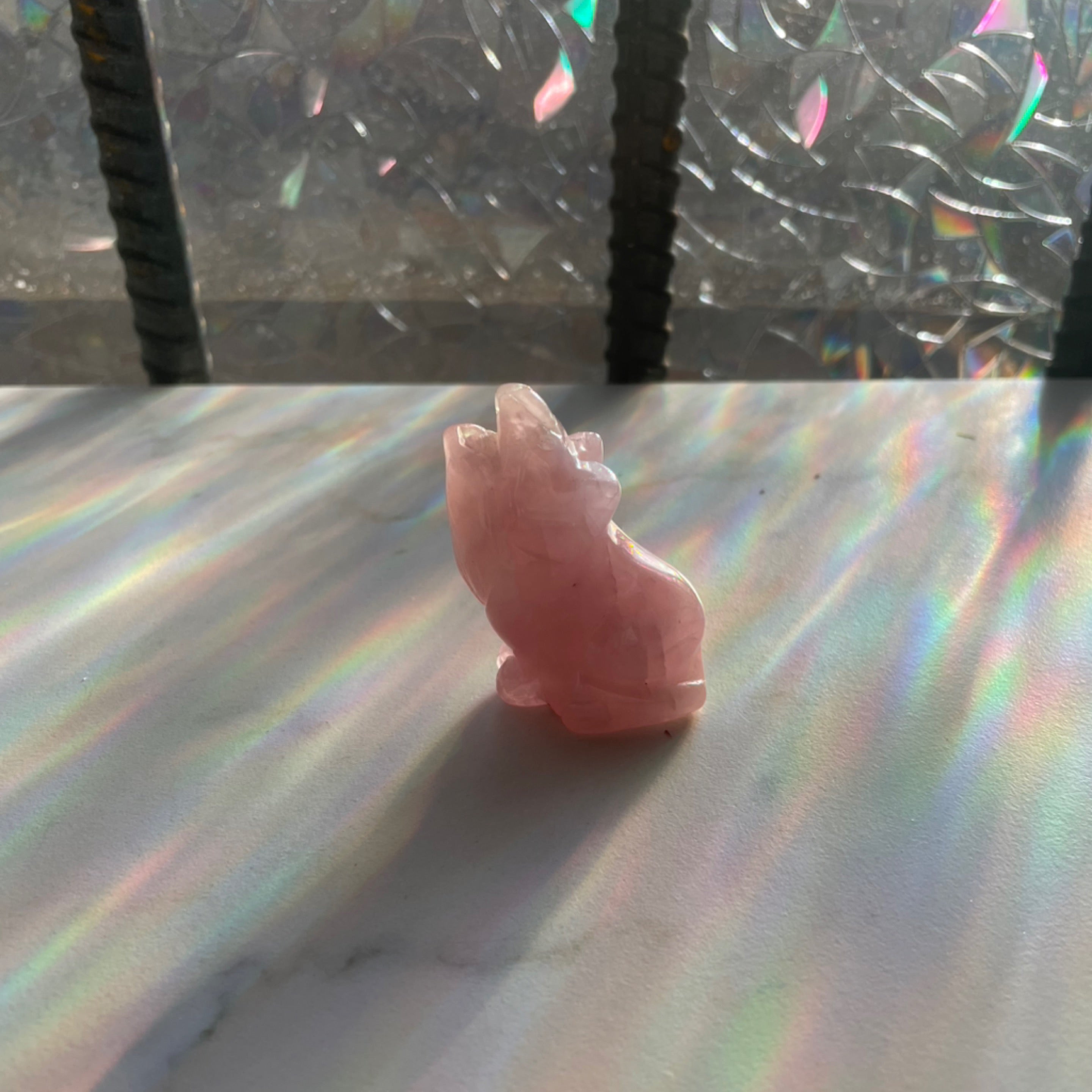 Rose Quartz Wolf