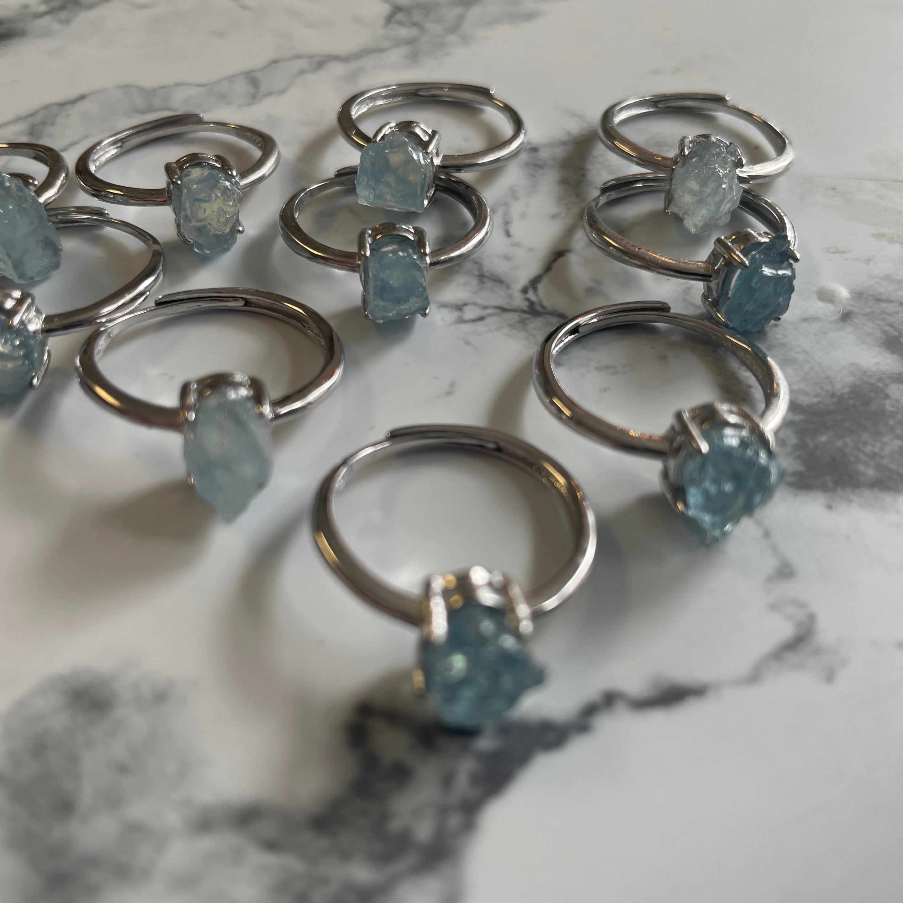 Aquamarine Ring Adjustable