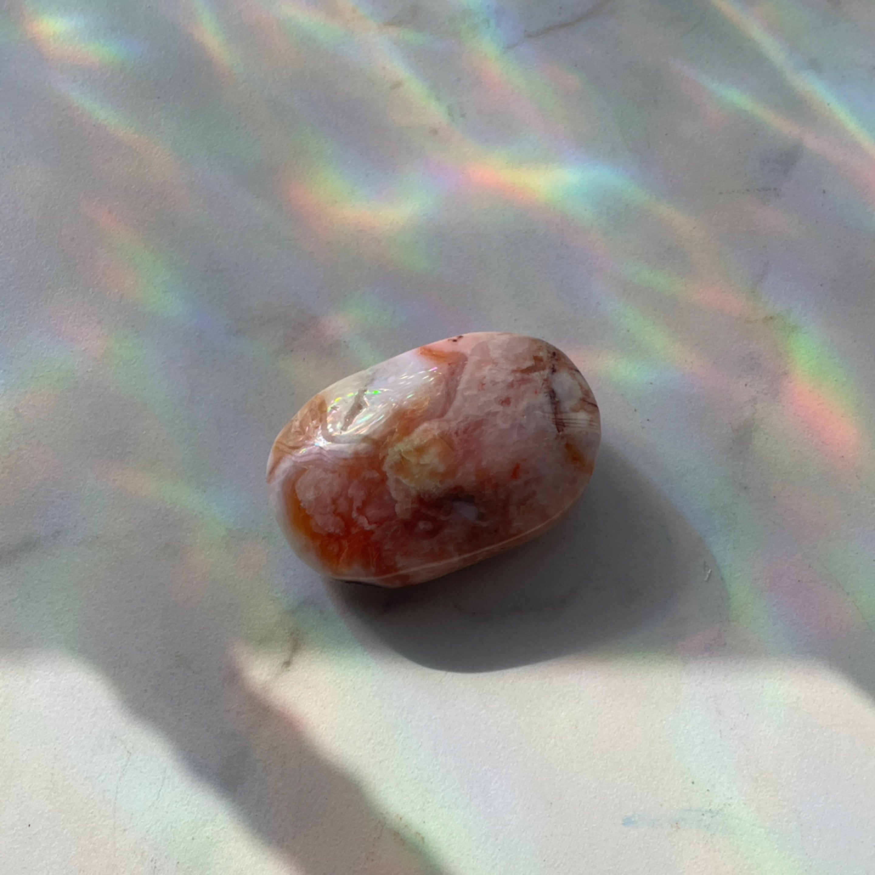 Flower Agate Palm Stones