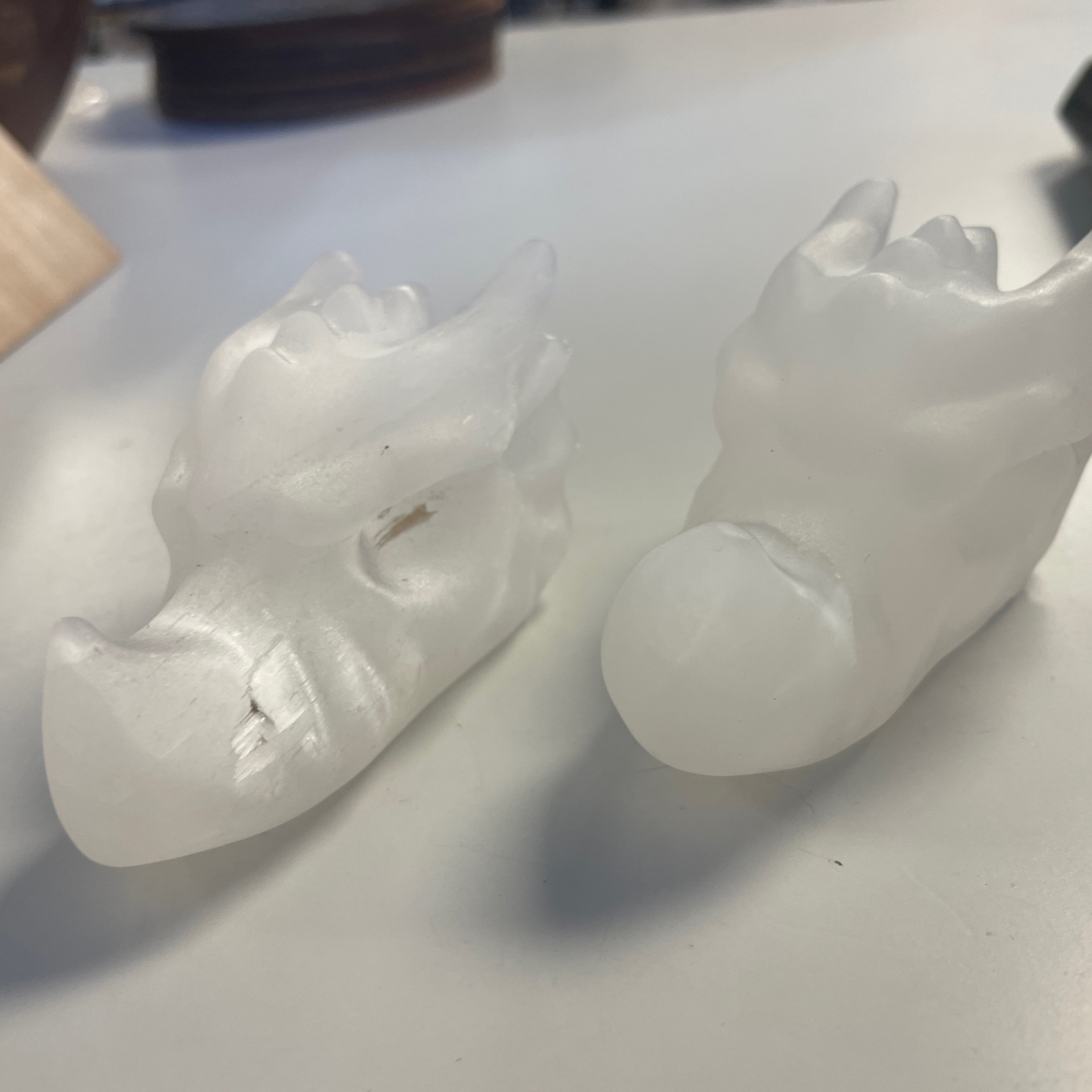 Selenite Dragon Head