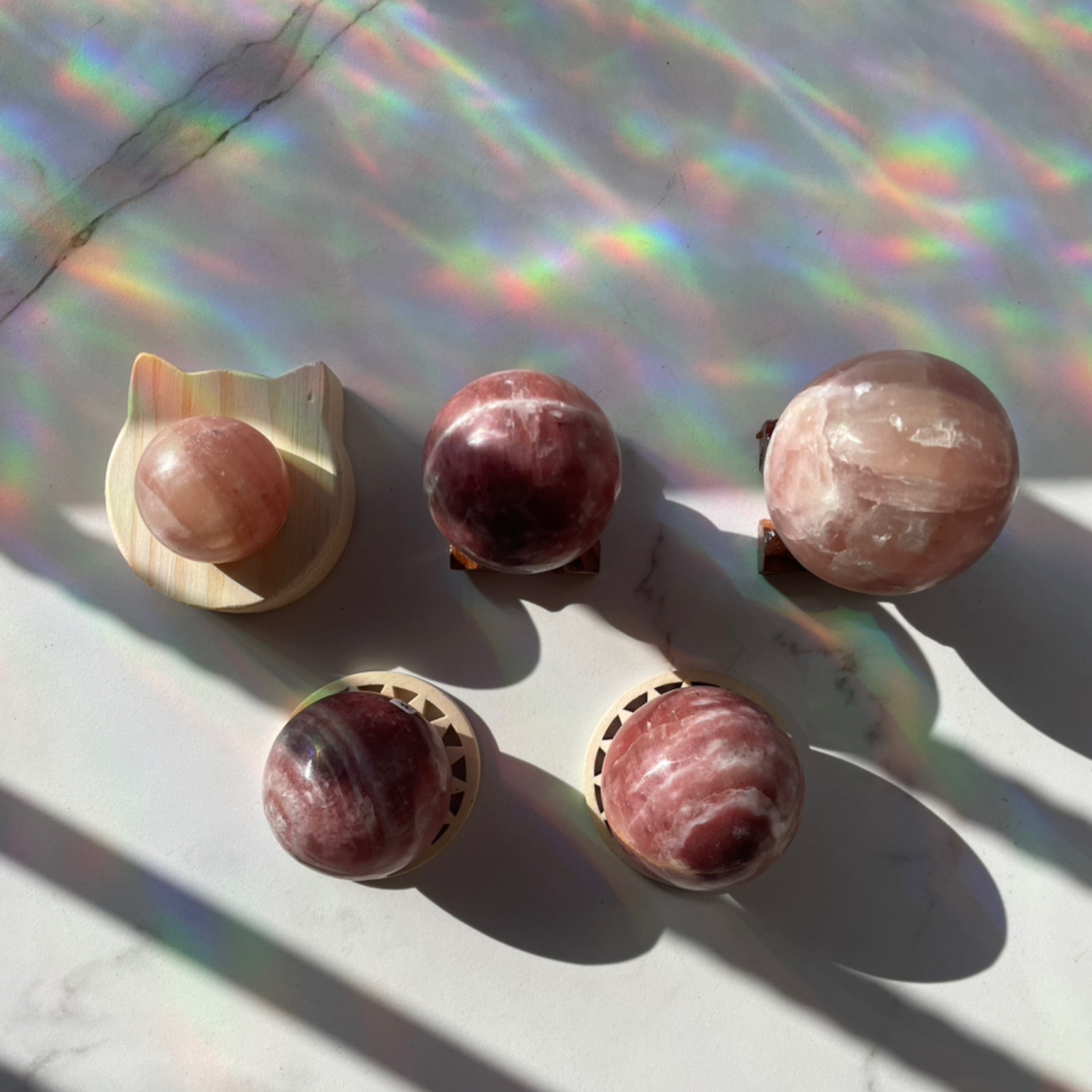 Rose Calcite Spheres
