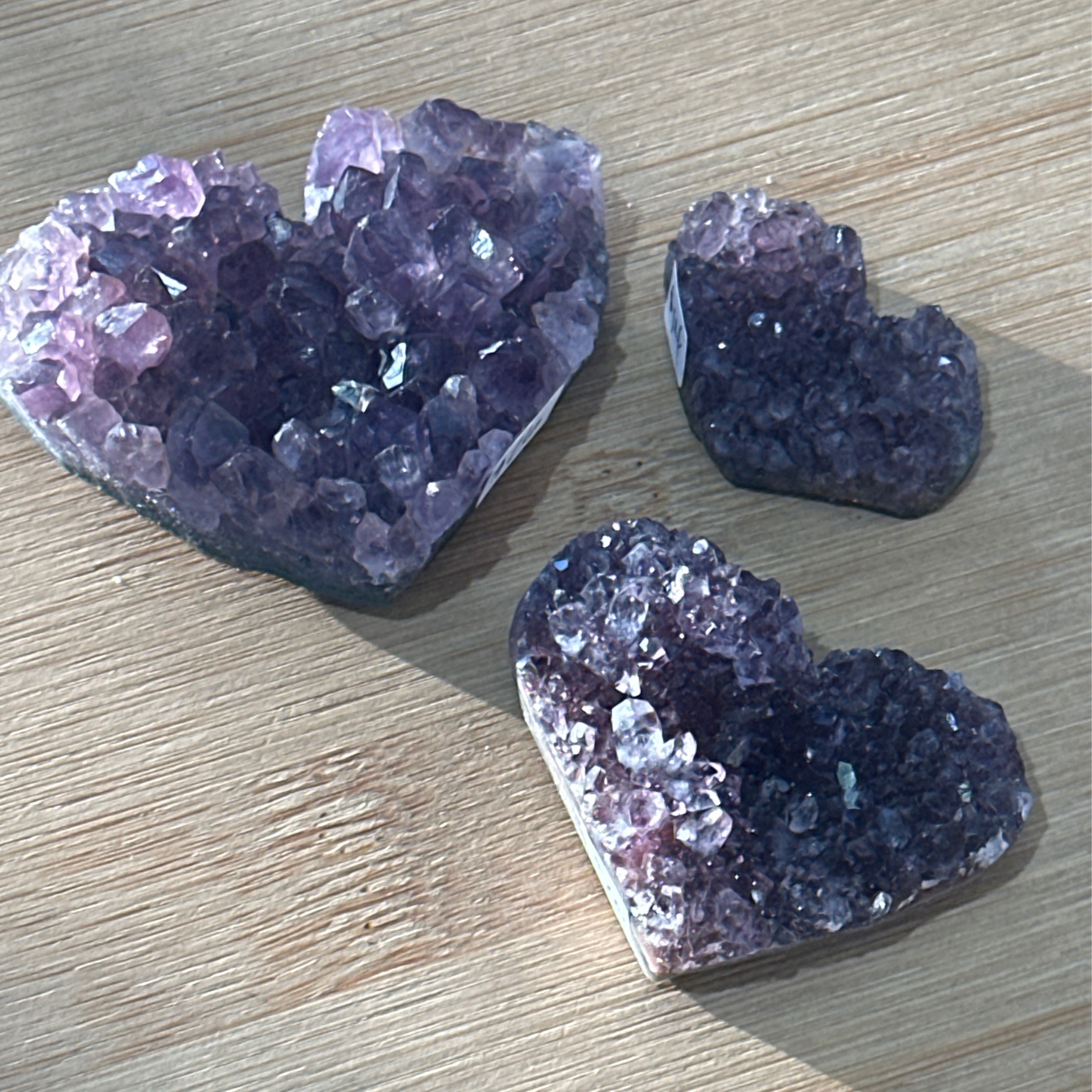 Amethyst Cluster Hearts