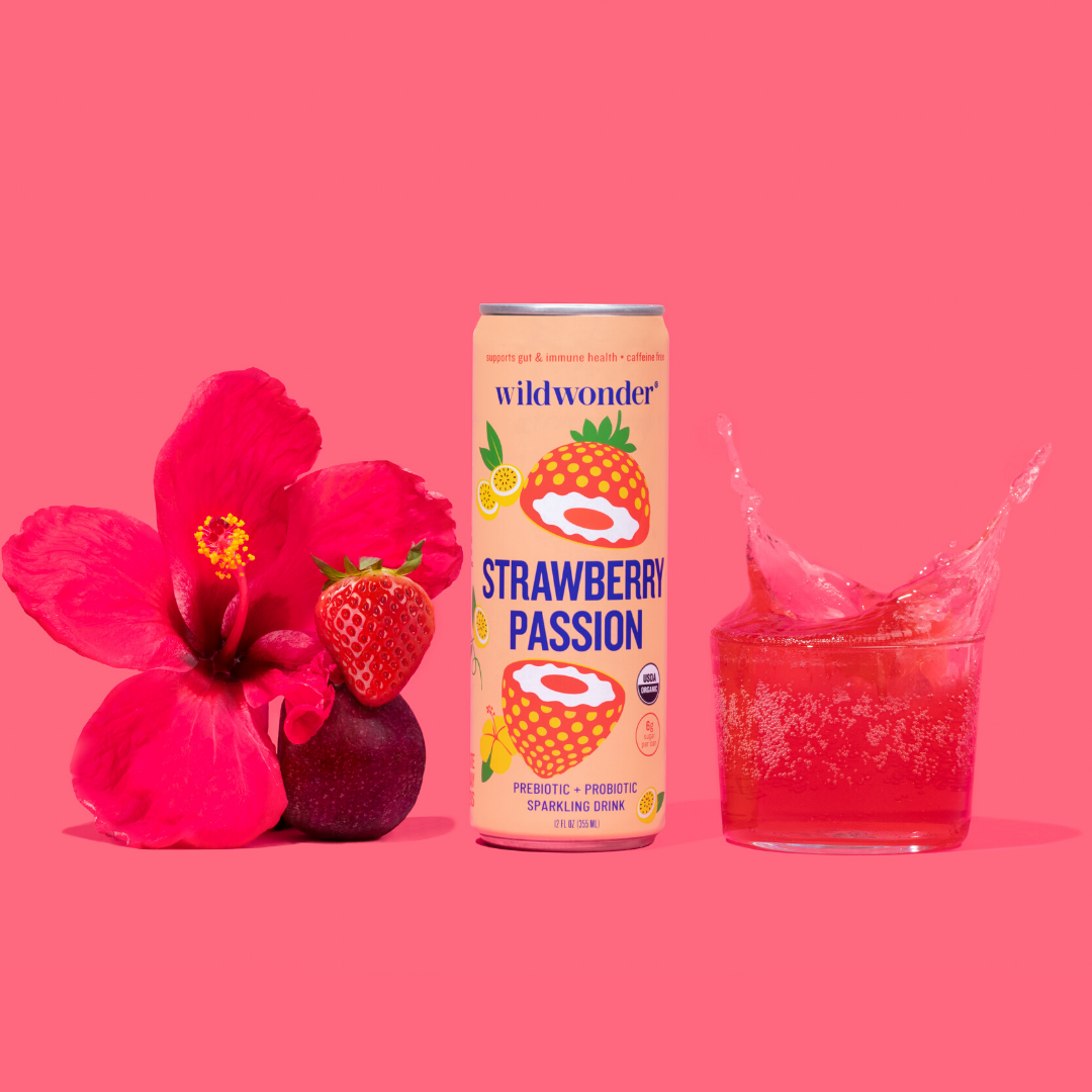 Strawberry Passion Sparkling Prebiotic + Probiotic Drink