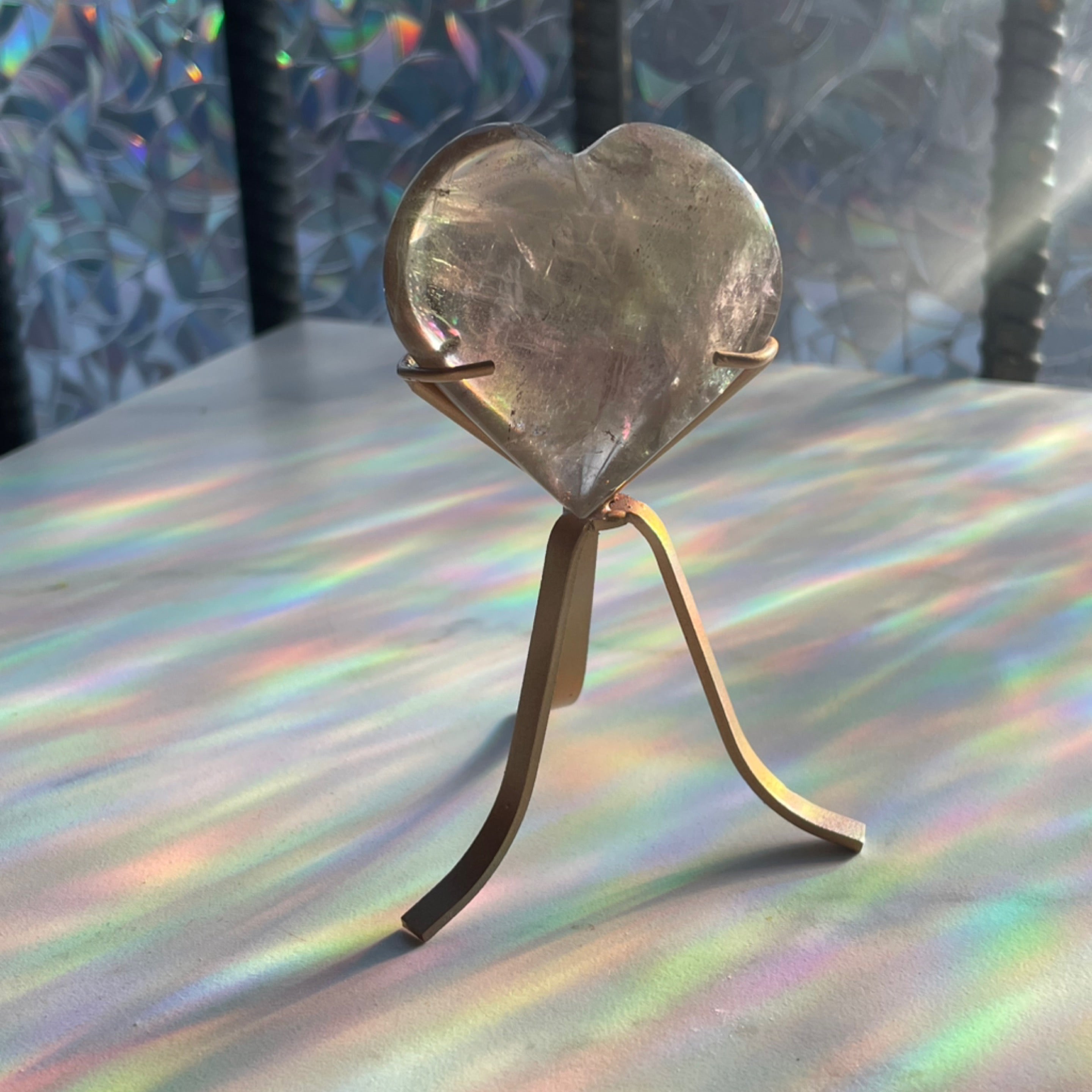 Smokey Quartz Heart and Stand