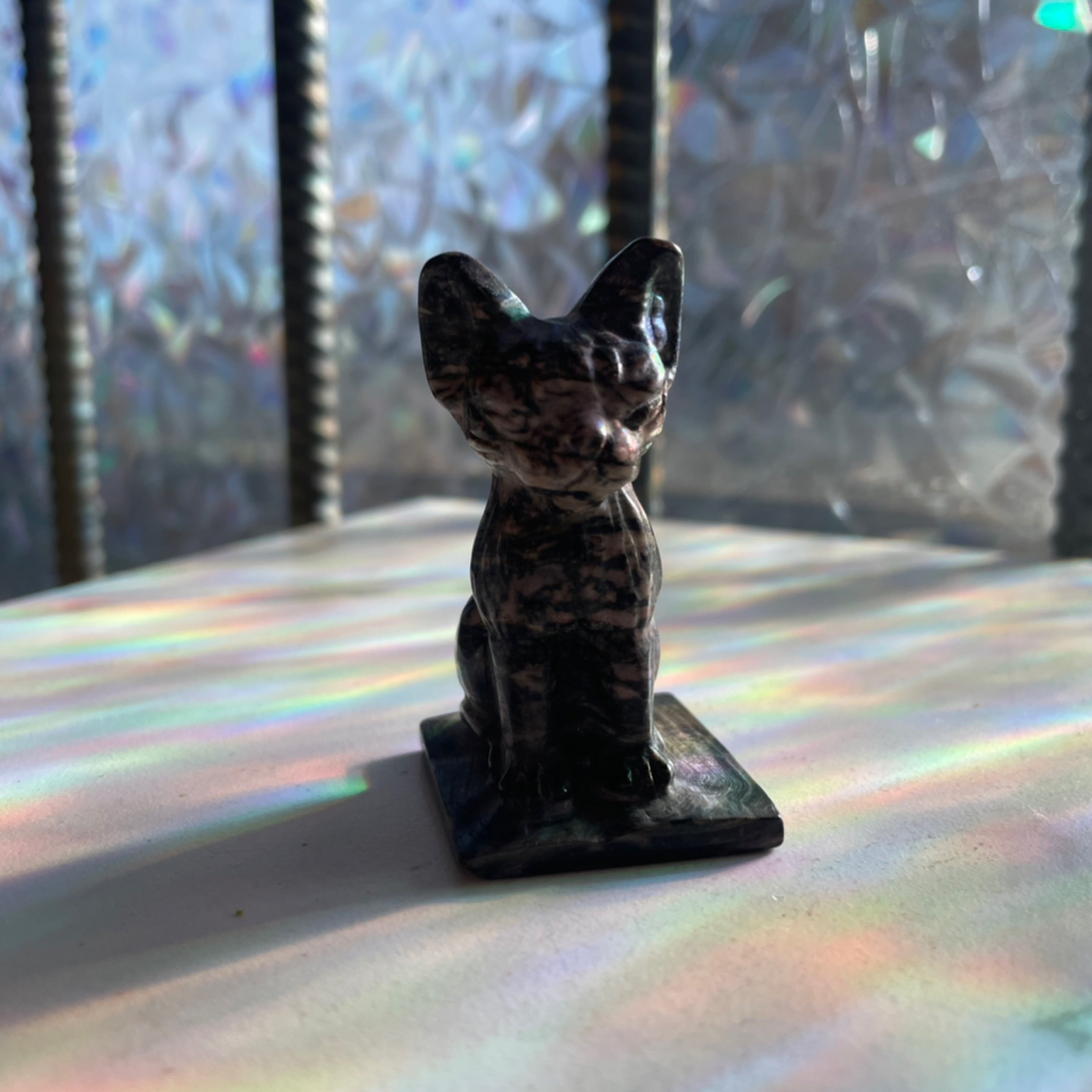 Pink Ocean Jasper Sphinx Cat
