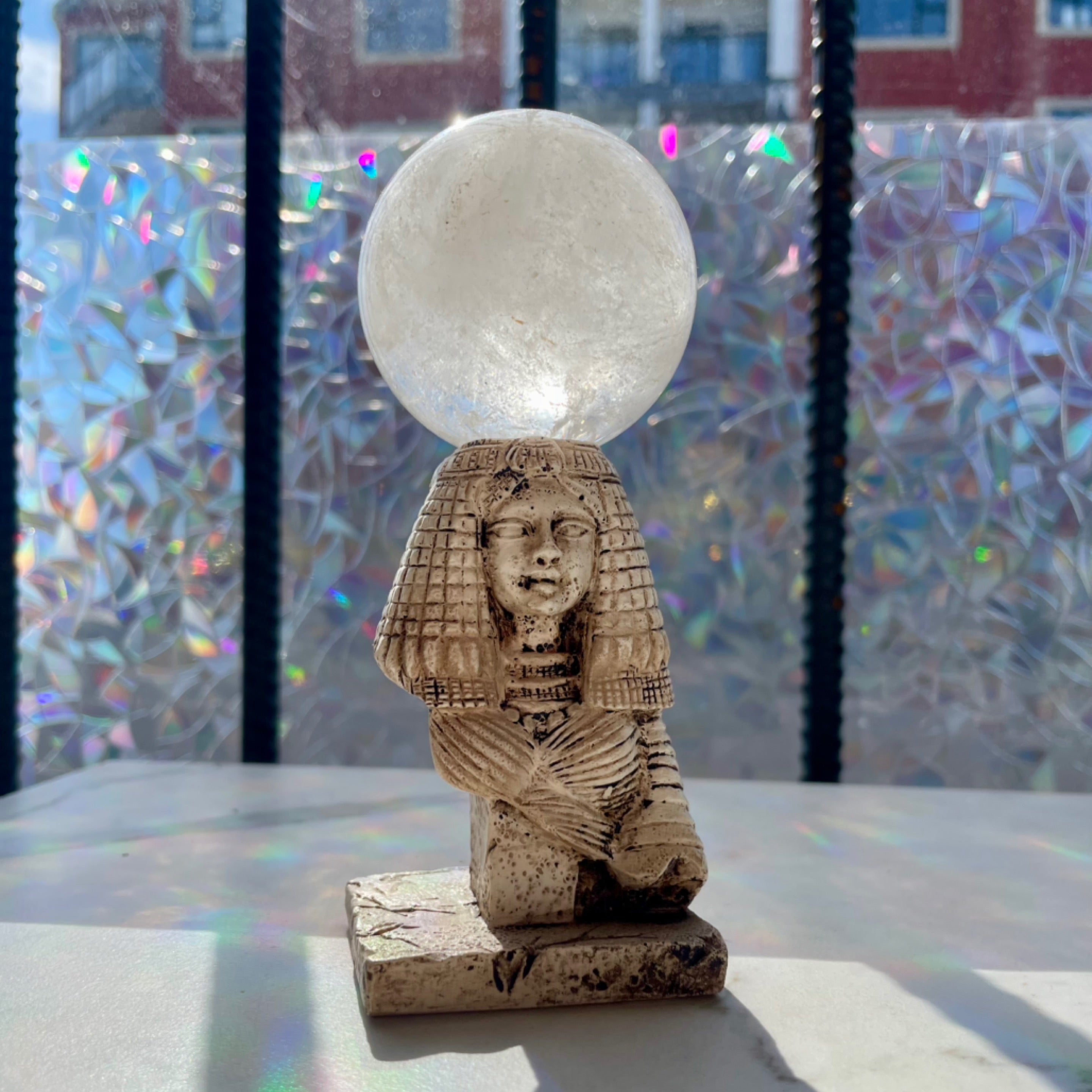 Egyptian Head Sphere Stand