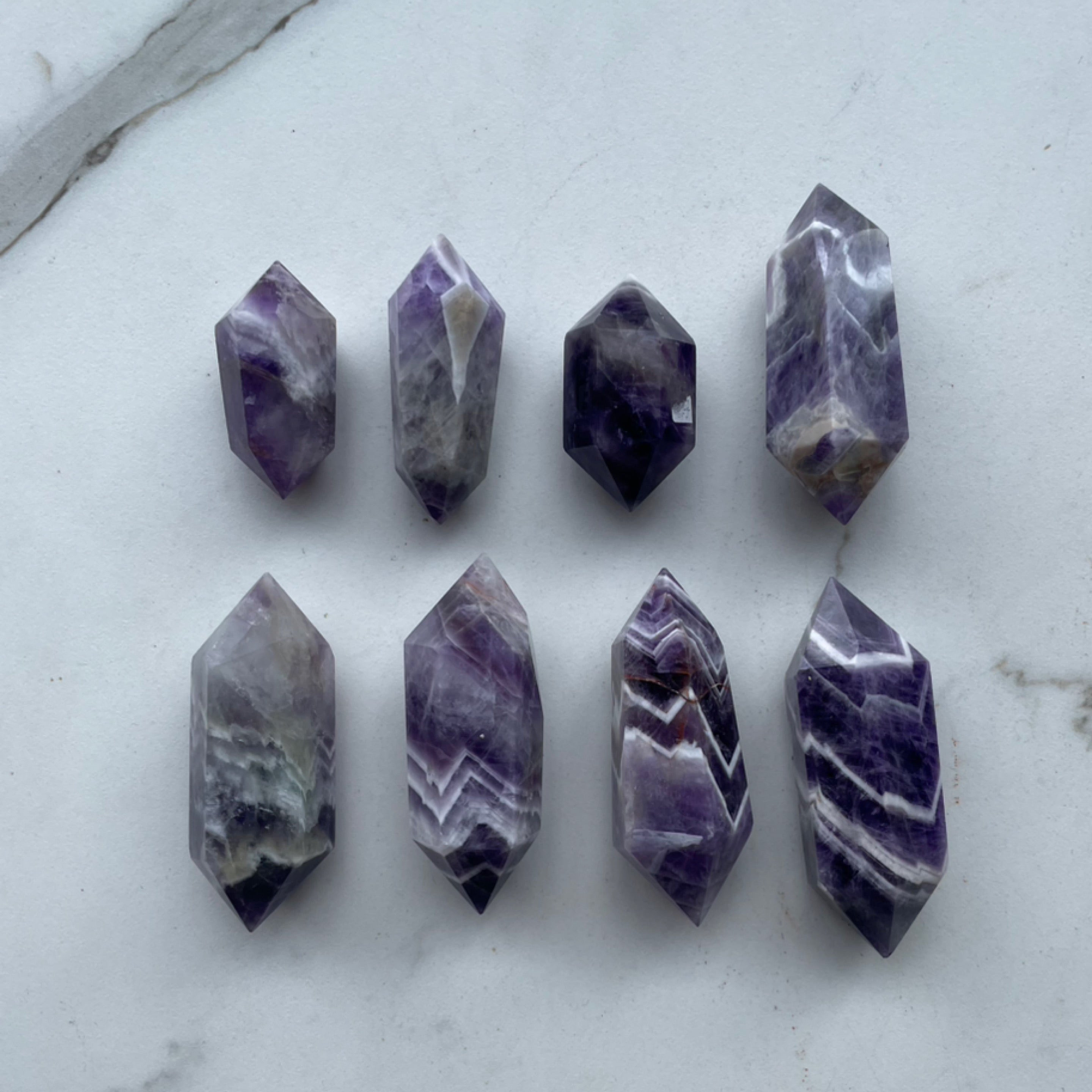 Chevron Amethyst Double Terminated Points